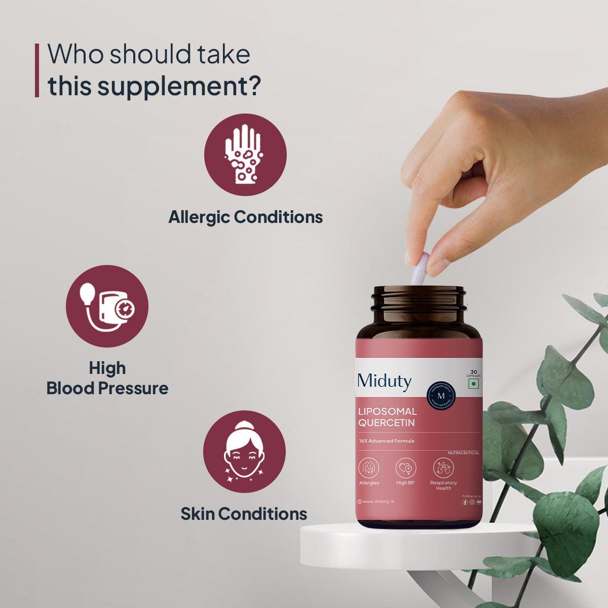 Miduty by Palak Notes Liposomal Quercetin Capsules