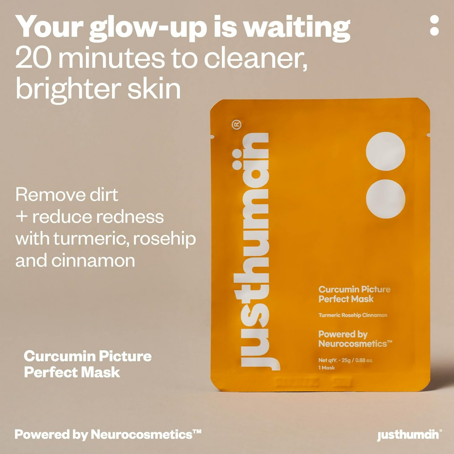 JustHuman Curcumin Picture Perfect Face Mask