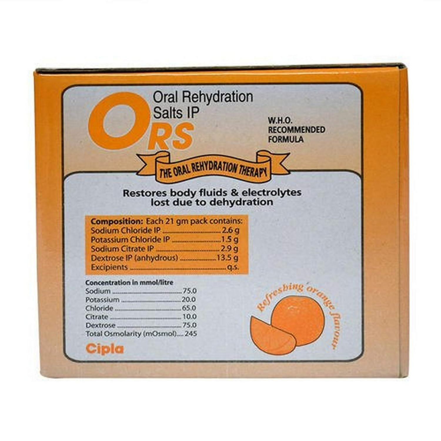 Cipla Ors Prolyte Sachet Orange Flavor