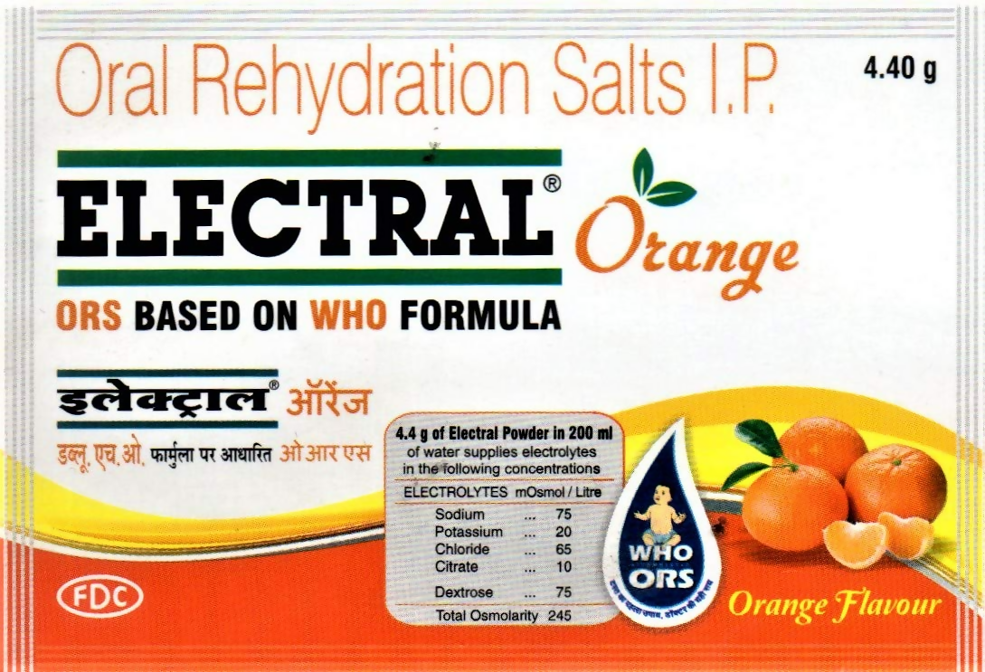 Electral FDC ORS Sachets Orange Flavour