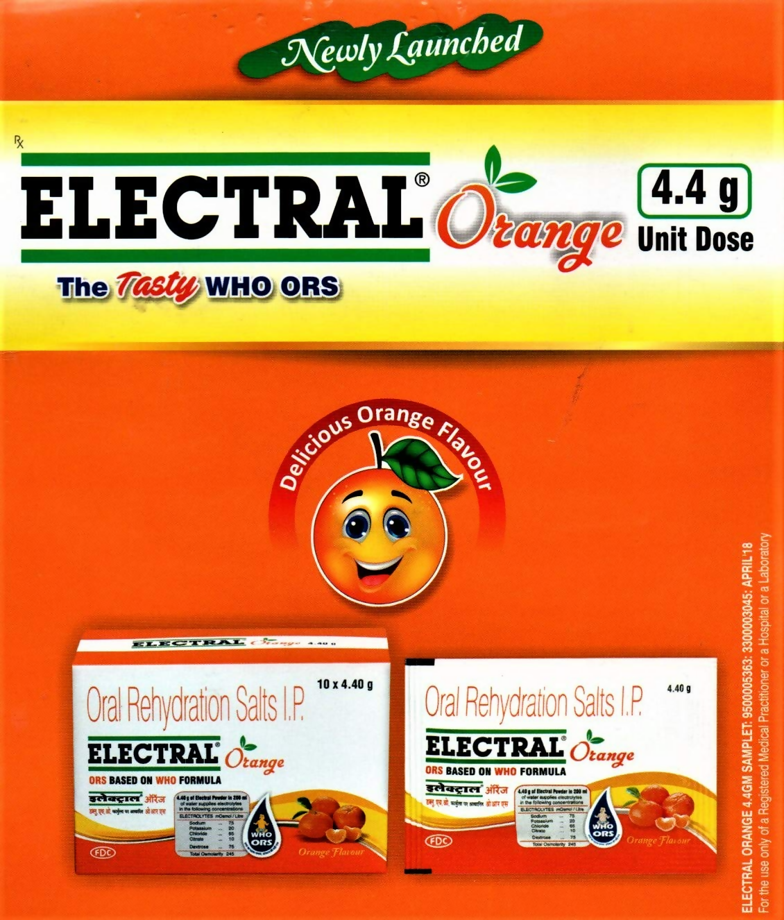 Electral FDC ORS Sachets Orange Flavour