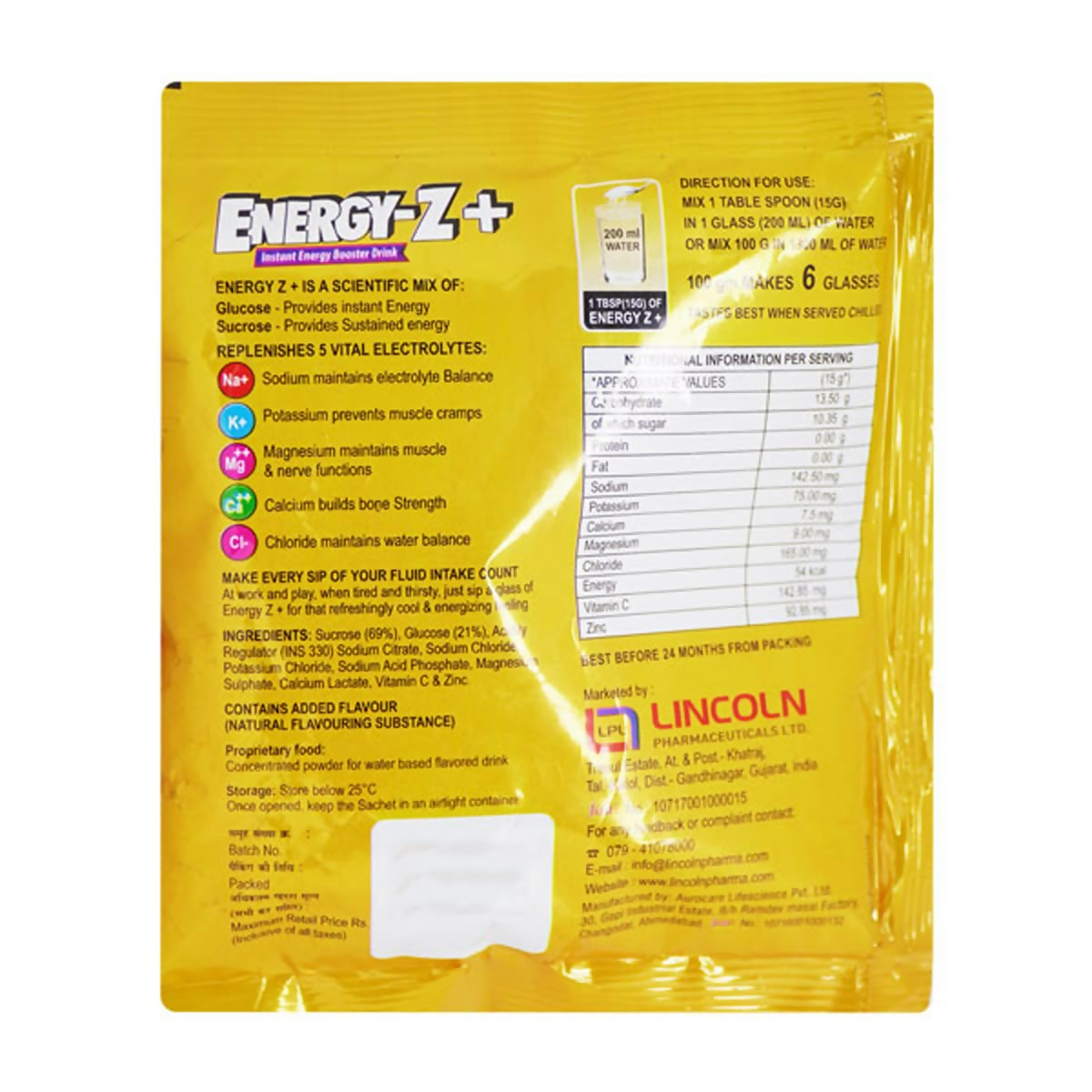 Energy-Z+ Orange Flav Energy Drink - Sachets