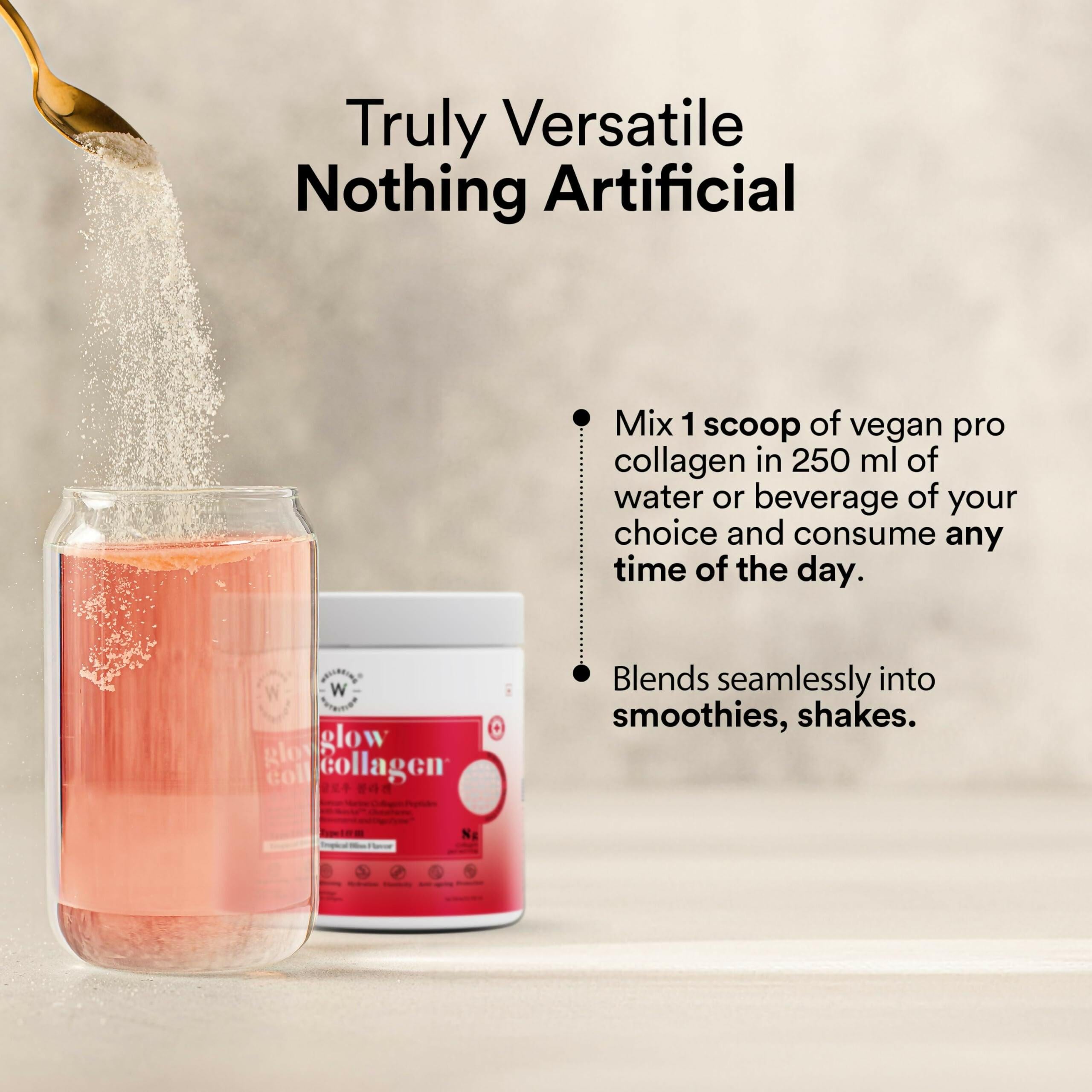 Wellbeing Nutrition Glow Korean Marine Collagen Peptides Tropical Bliss Flavor & Unflavored Combo