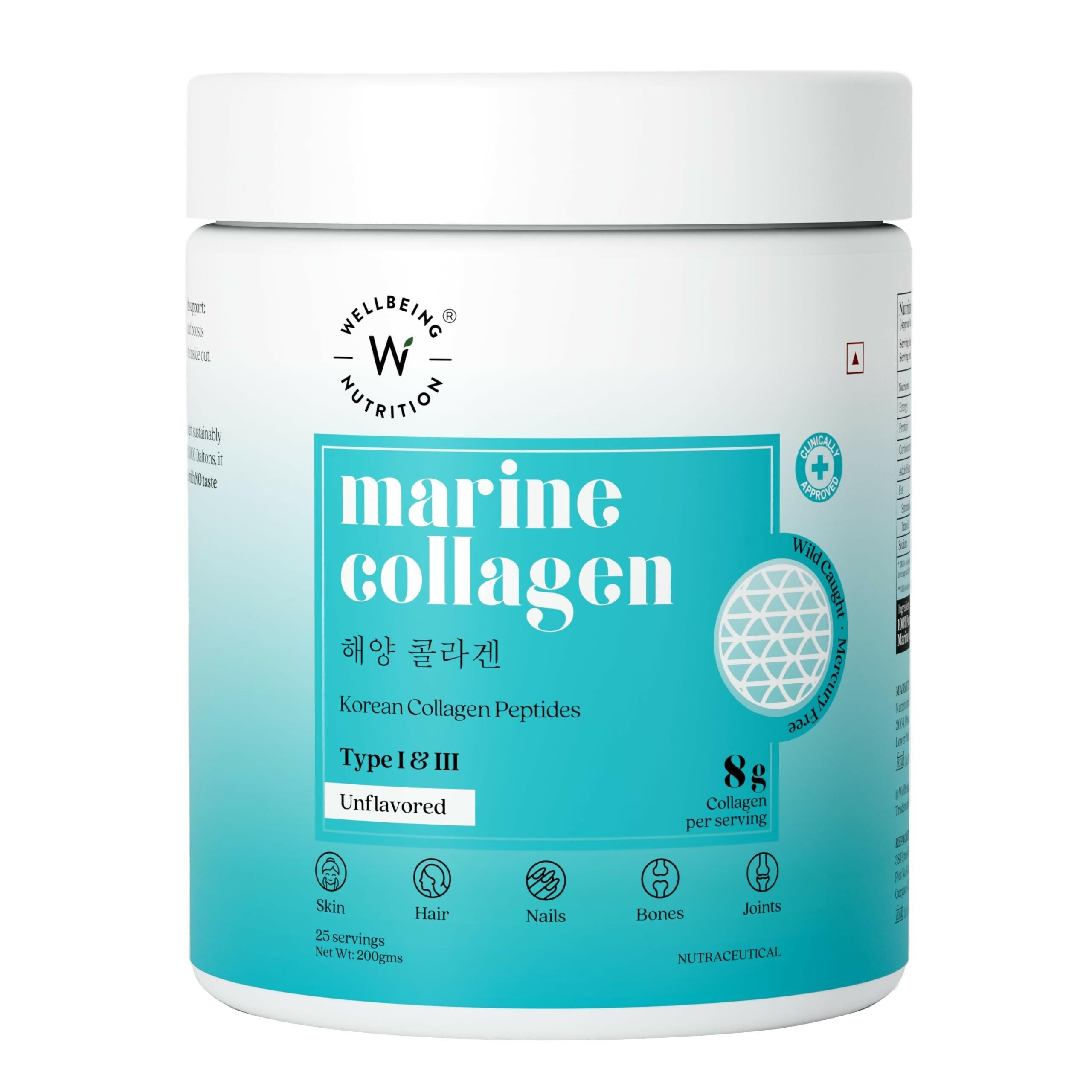 Wellbeing Nutrition Glow Korean Marine Collagen Peptides Tropical Bliss Flavor & Unflavored Combo