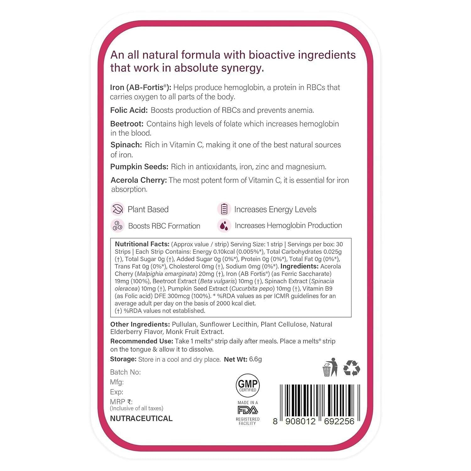 Wellbeing Nutrition Melts Restful Sleep & Melts Vital Iron Oral Strips Combo