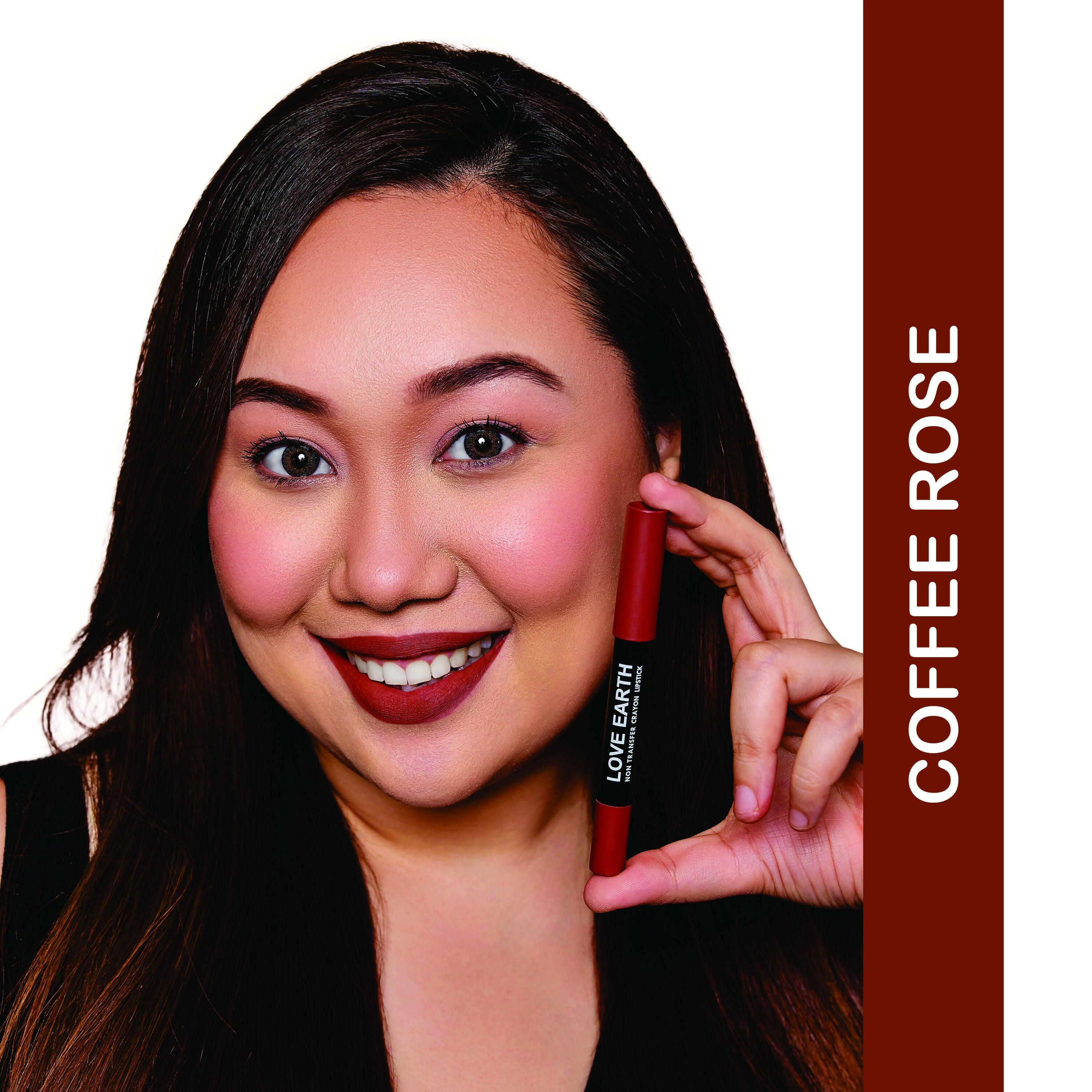 Love Earth Non Transfer Crayon Lipstick-Coffee Rose