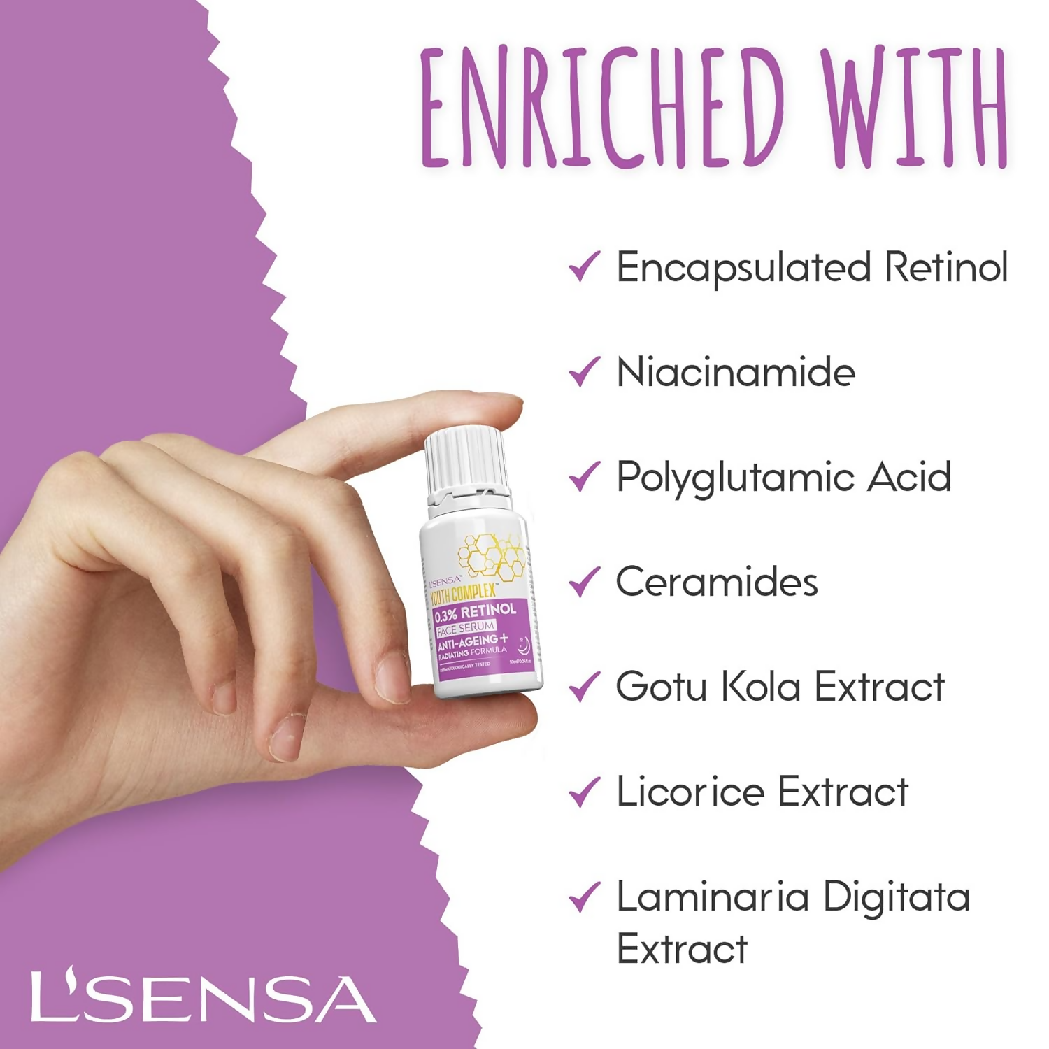 L'Sensa 0.3% Retinol Serum For All Skin Types
