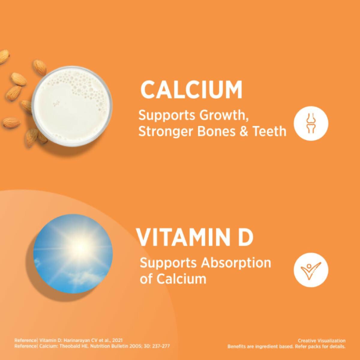 Centrum Osto Calcium 300 Suspension for Kids, Vit D & Calcium to support Growth, Strong Bones & Teeth
