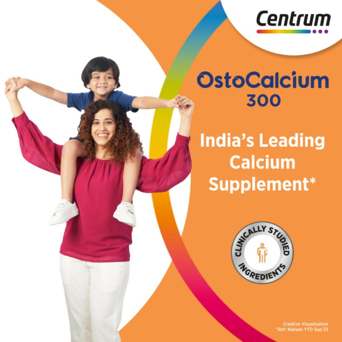 Centrum Osto Calcium 300 Suspension for Kids, Vit D & Calcium to support Growth, Strong Bones & Teeth