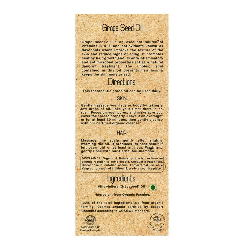 Herbal Me Cold Pressed Grape Seed Hair Oil