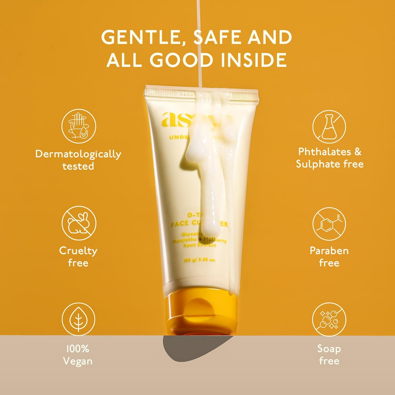 Asaya Detan Face Cleanser With Glycolic Acid, Berry Extract & Manjistha For Men & Women