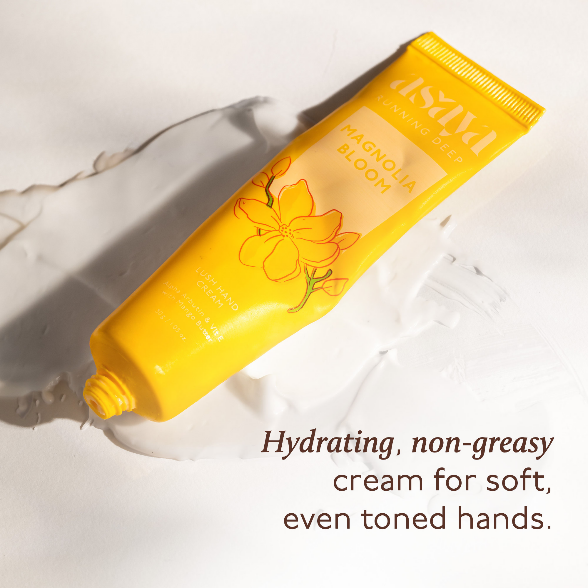 Asaya Magnolia Floral Hand Cream Softens Dry, Rough Hands For Men & Women