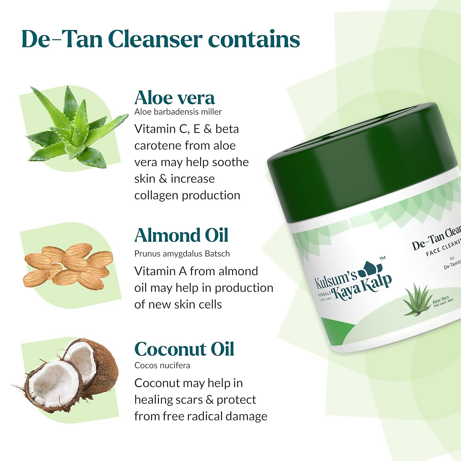 Kulsum's Kaya Kalp De-Tan Cleanser With Aloe Vera & Almond