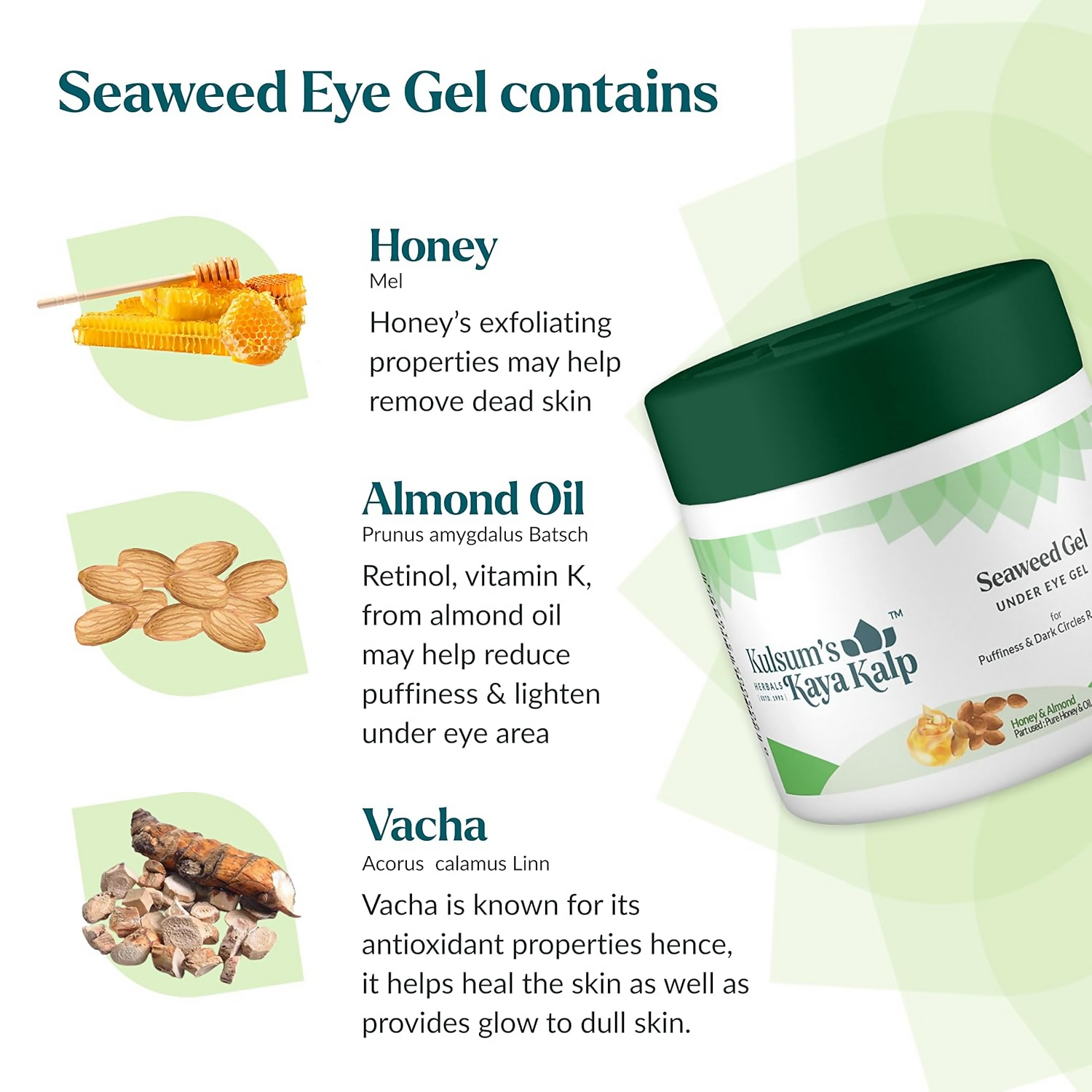 Kulsum's Kaya Kalp Seaweed Gel For Under Eye Dark Circle & Puffiness Reduction