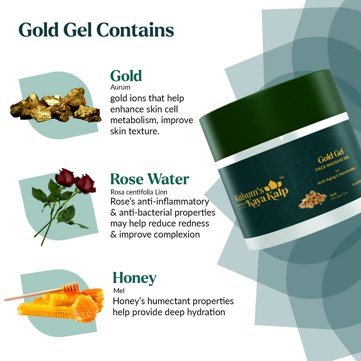 Kulsum's Kaya Kalp Gold Face Massage Gel For All Skin Types