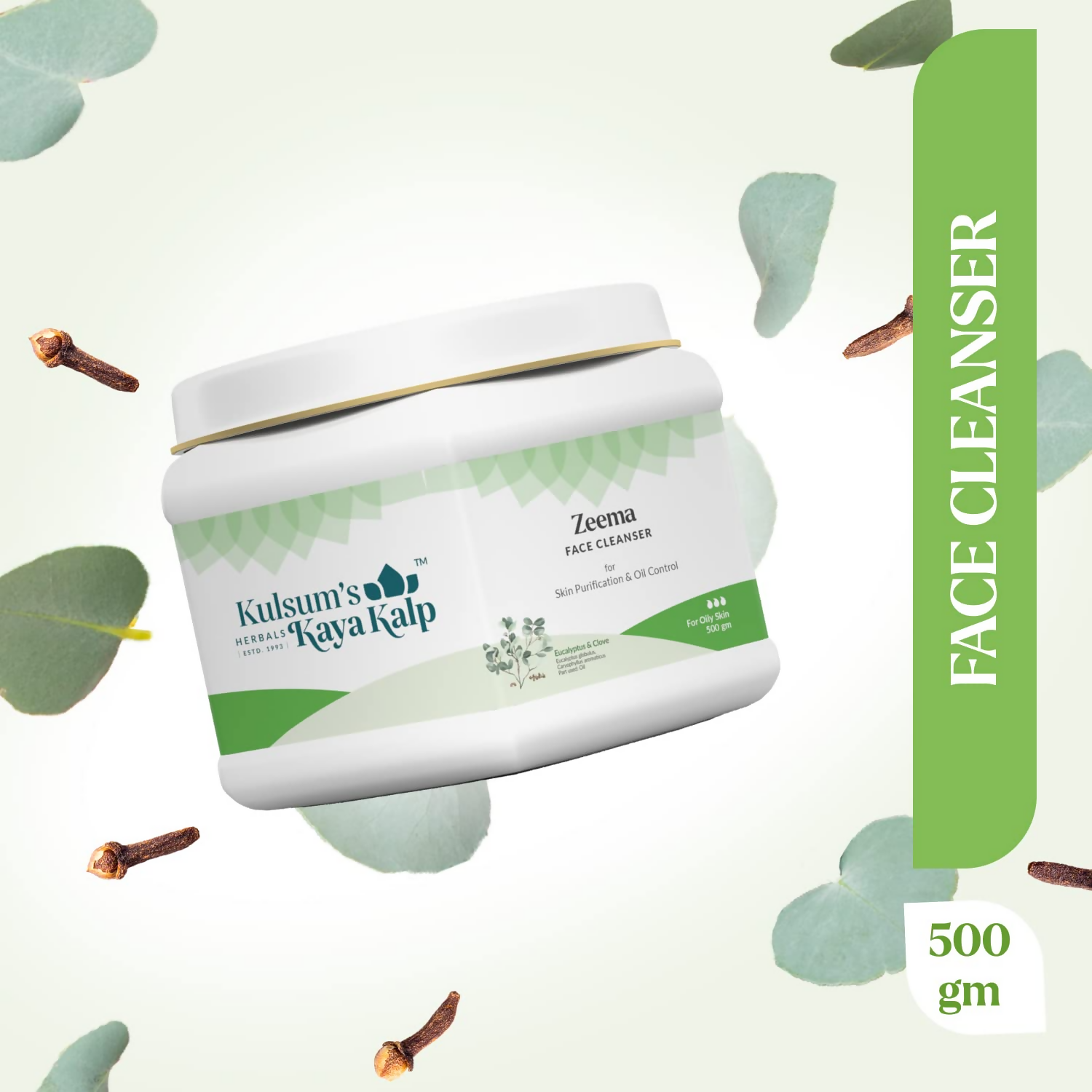 Kulsum's Kaya Kalp Zeema Face Cleanser For Skin Purification & Oil Control With Eucalyptus & Clove