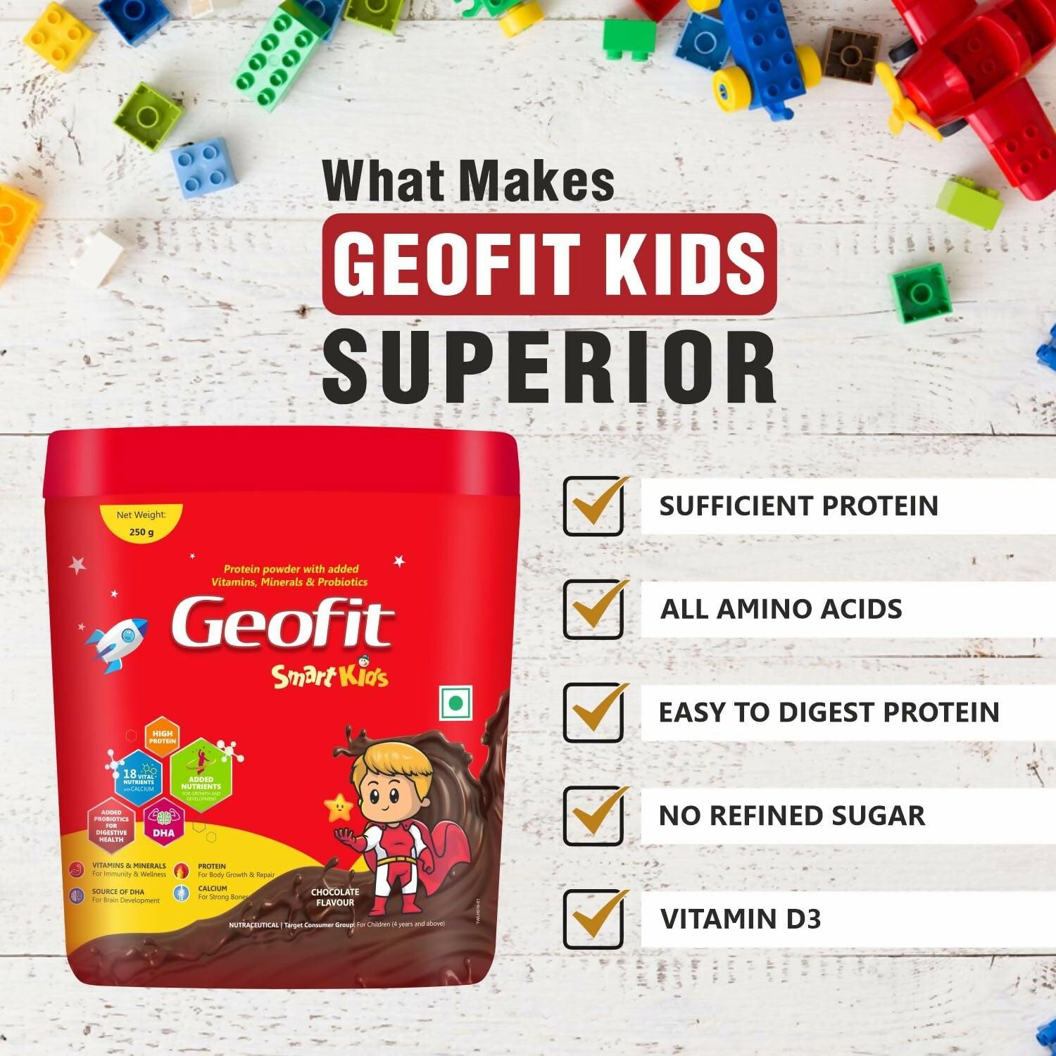 Geofit Smart Kids Nutritional Health Drink Protein Powder - Chocolate Flavor