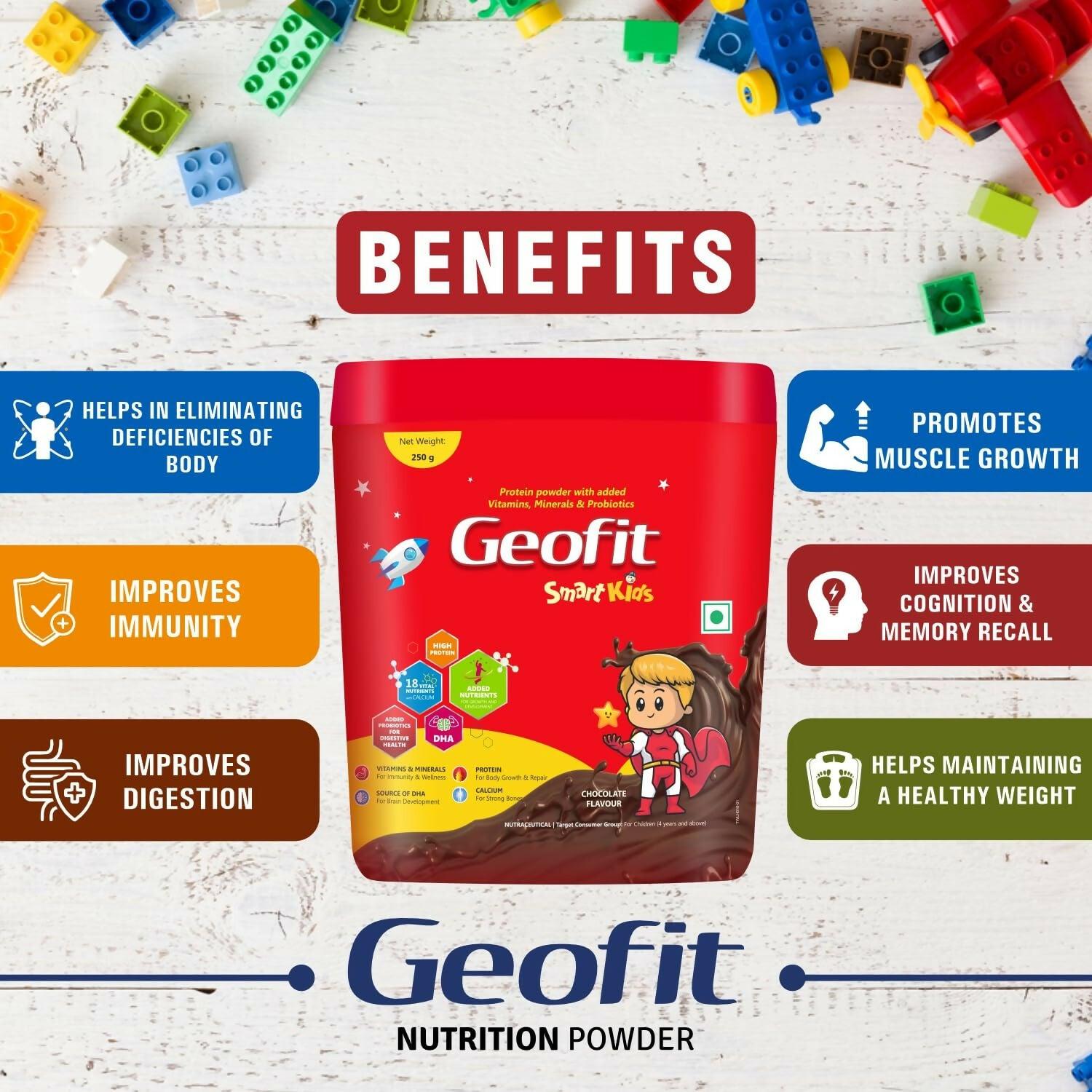 Geofit Smart Kids Nutritional Health Drink Protein Powder - Chocolate Flavor