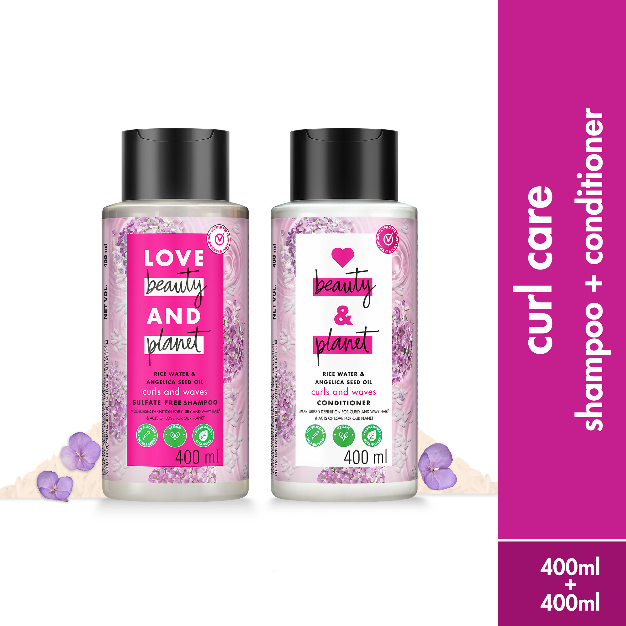Love Beauty And Planet Rice Water & Angelica Curl Care Combo