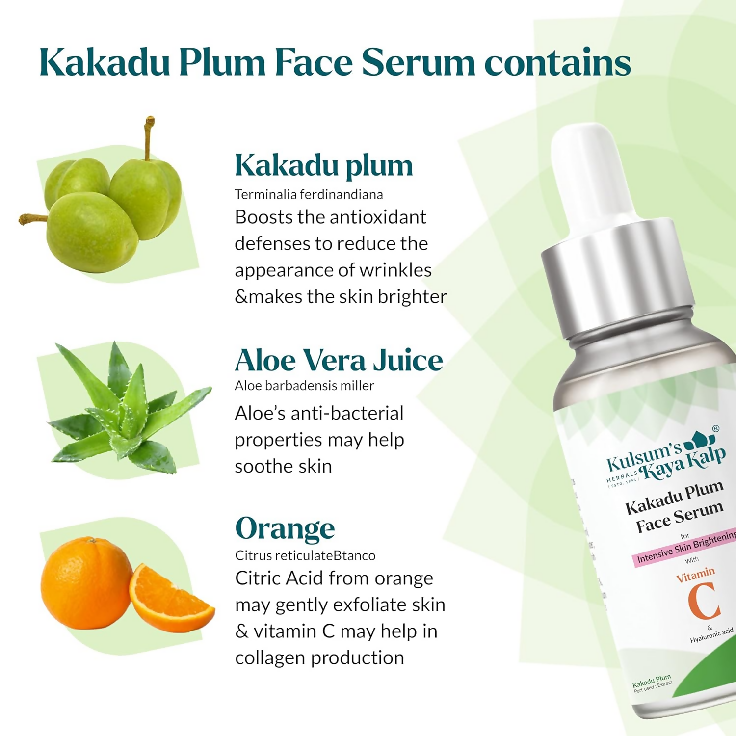 Kulsum's Kaya Kalp Kakadu Plum Face Serum For Intensive Skin Brightening