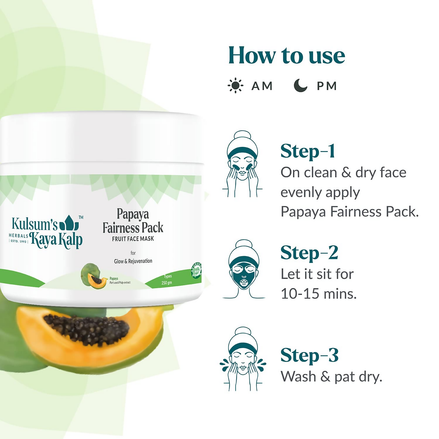 Kulsum's Kaya Kalp Papaya Fairness Pack For Glow & Rejuvenation
