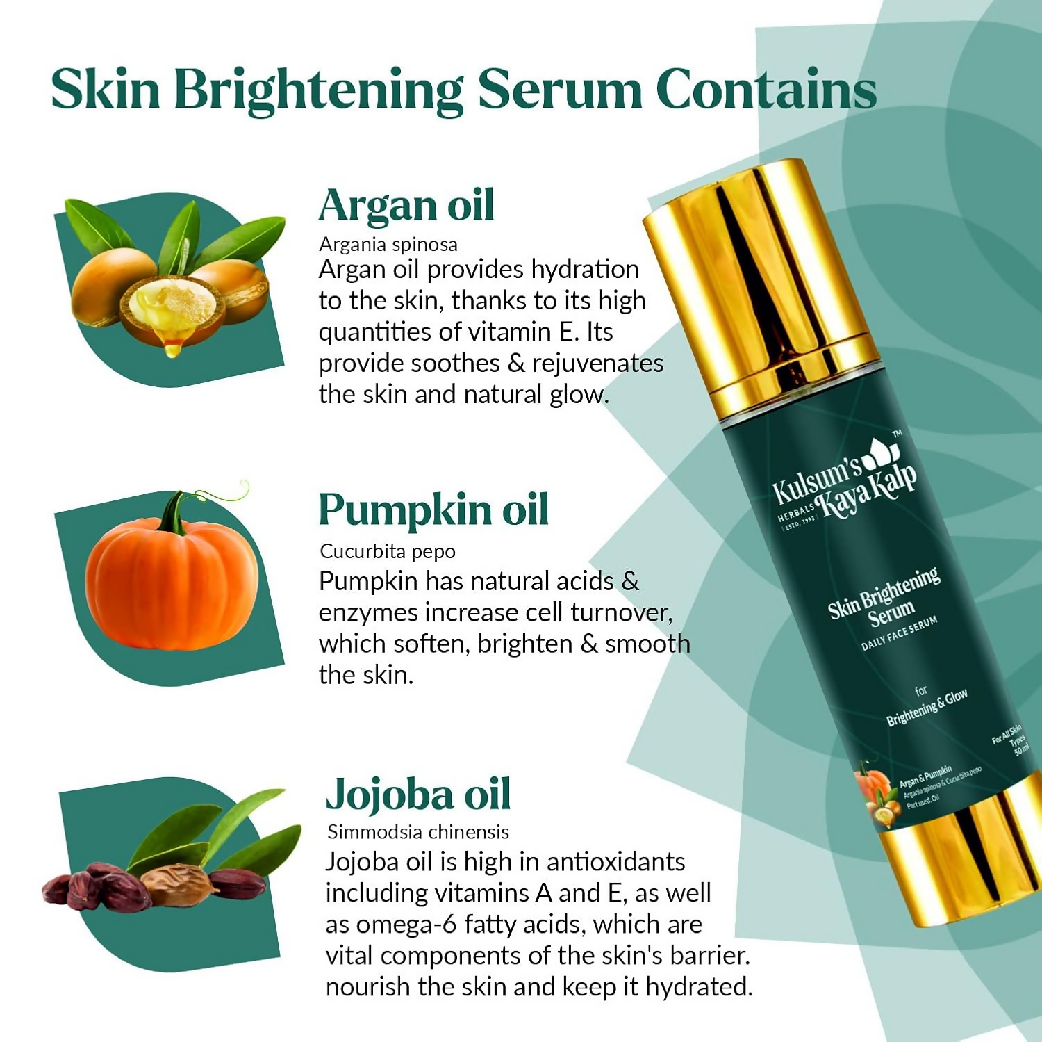 Kulsum's Kaya Kalp Skin Brightening Serum For Achieving A Radiant & Even Skin Tone