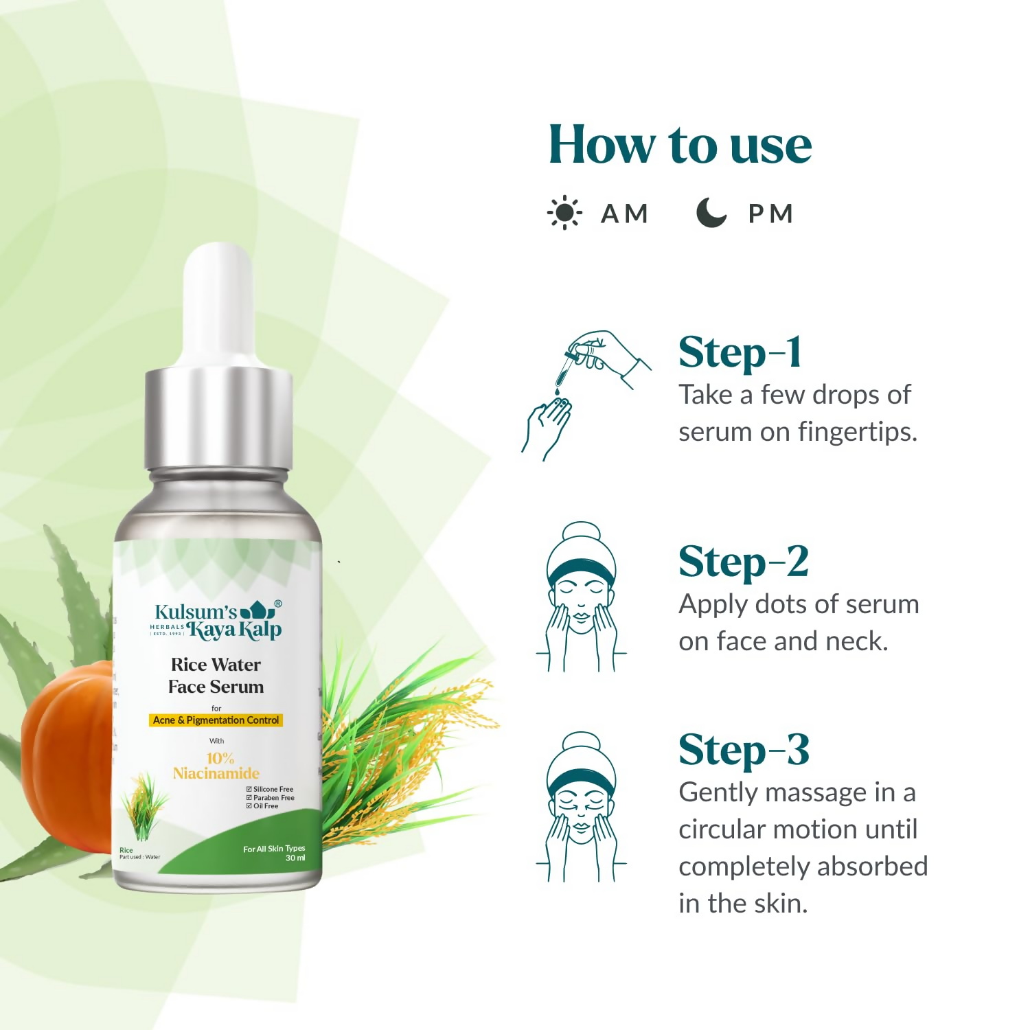 Kulsum's Kaya Kalp Rice Water Face Serum For Acne & Pigmentation Control