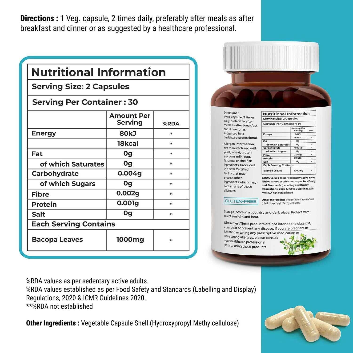 Biovitalia Organics Bacopa Capsule For Men & Women