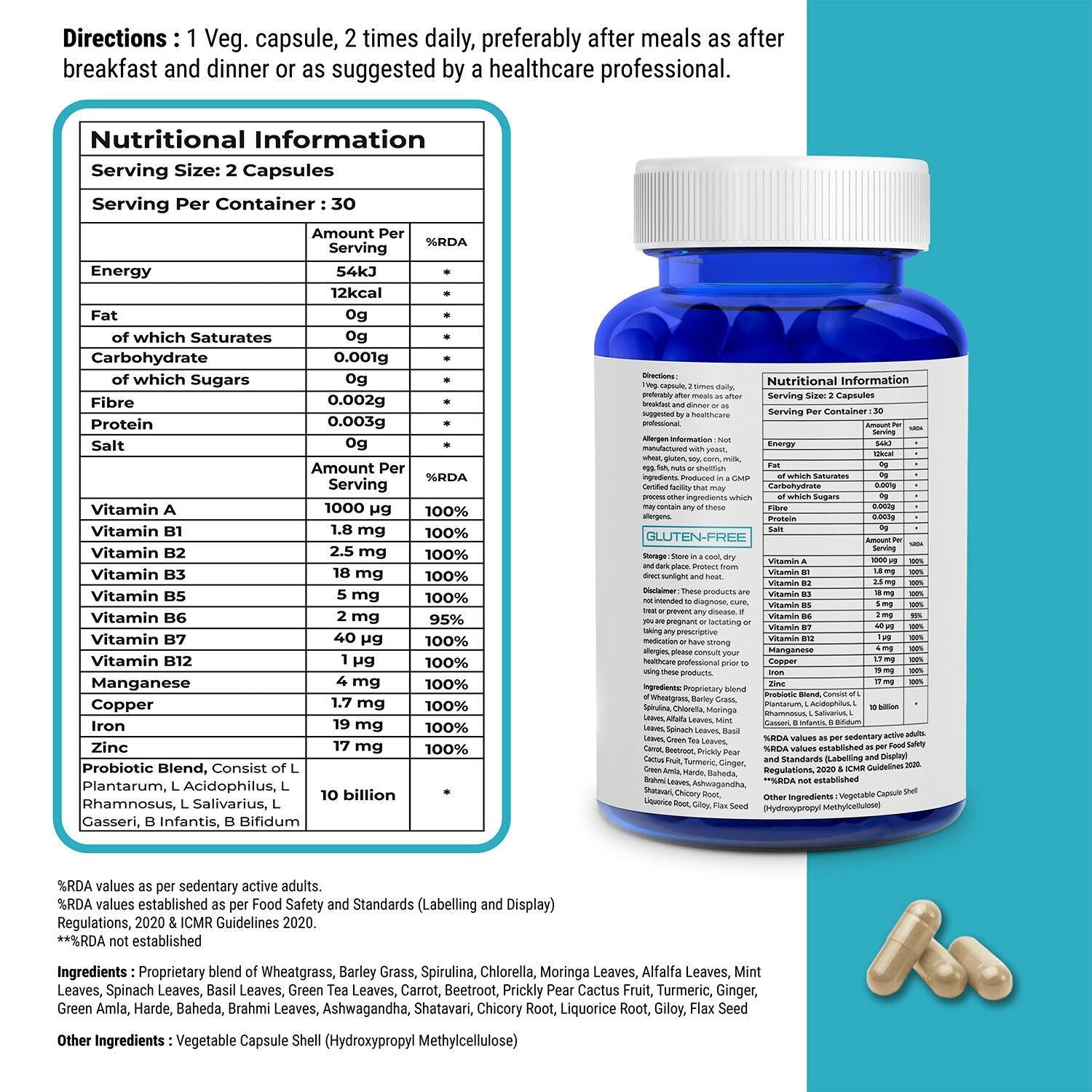 Biovitalia Organics Multivitamins + Probiotics Capsules