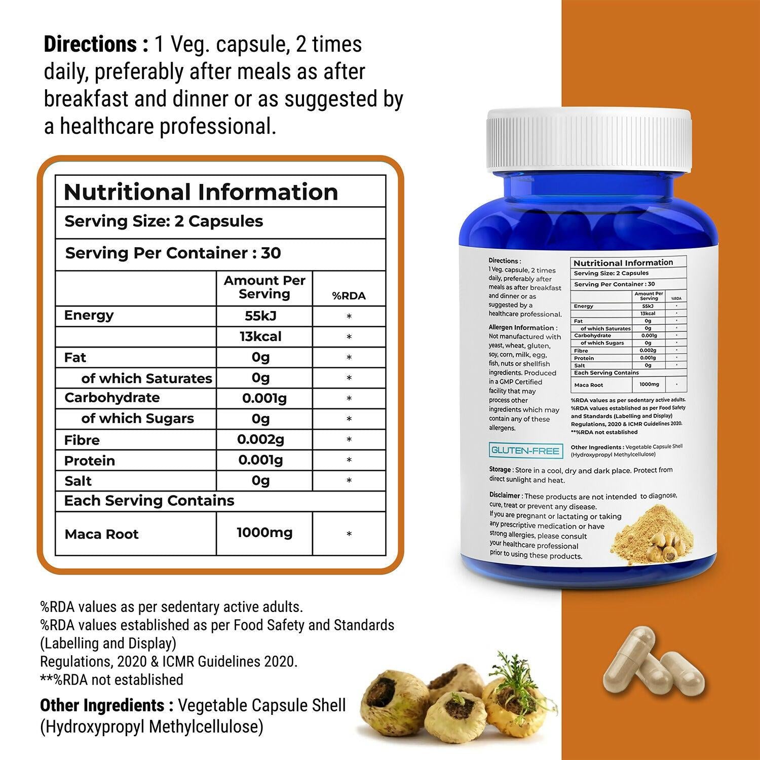 Biovitalia Organics Maca Rootcapsule Capsules