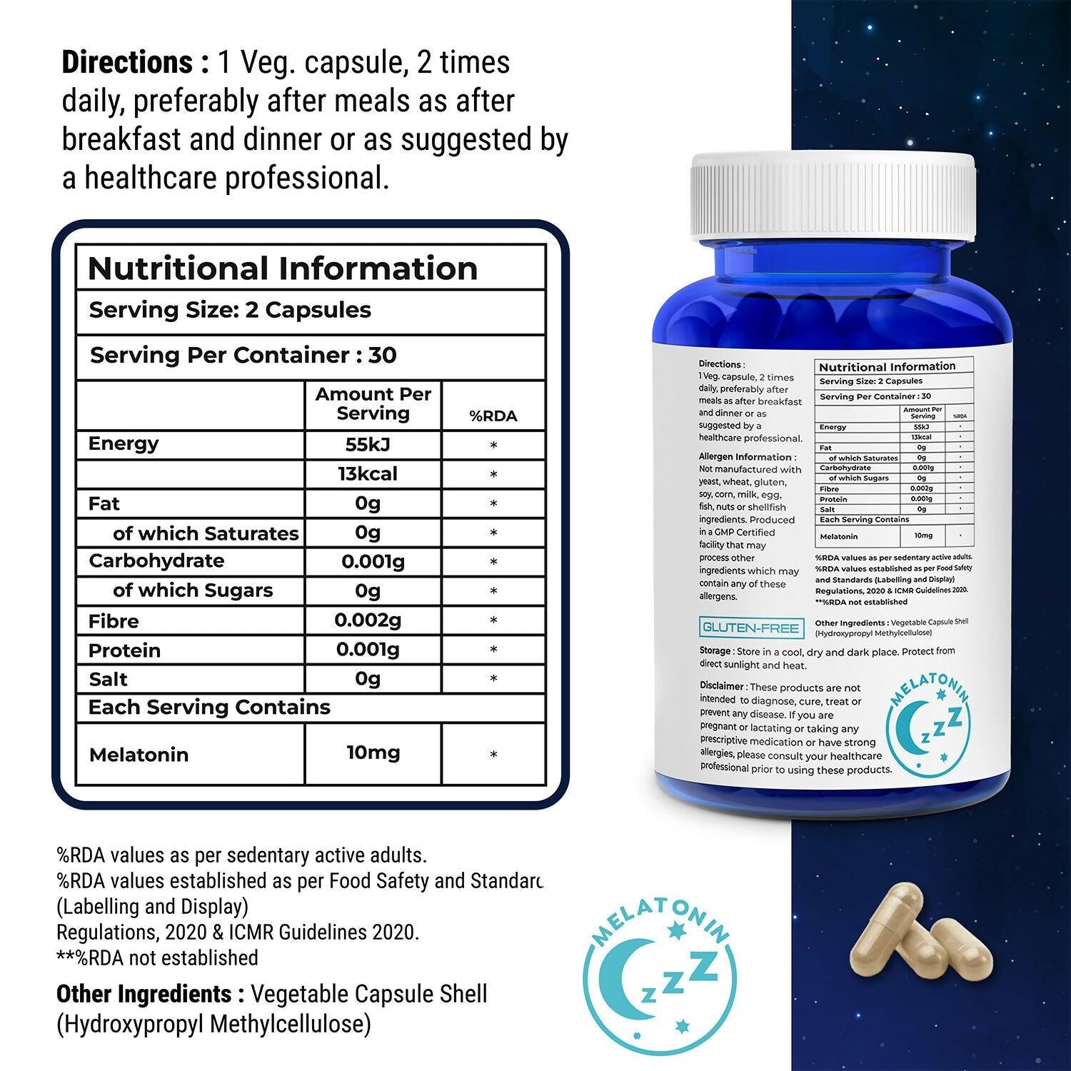 Biovitalia Organics Melatonin Sleeping Capsules