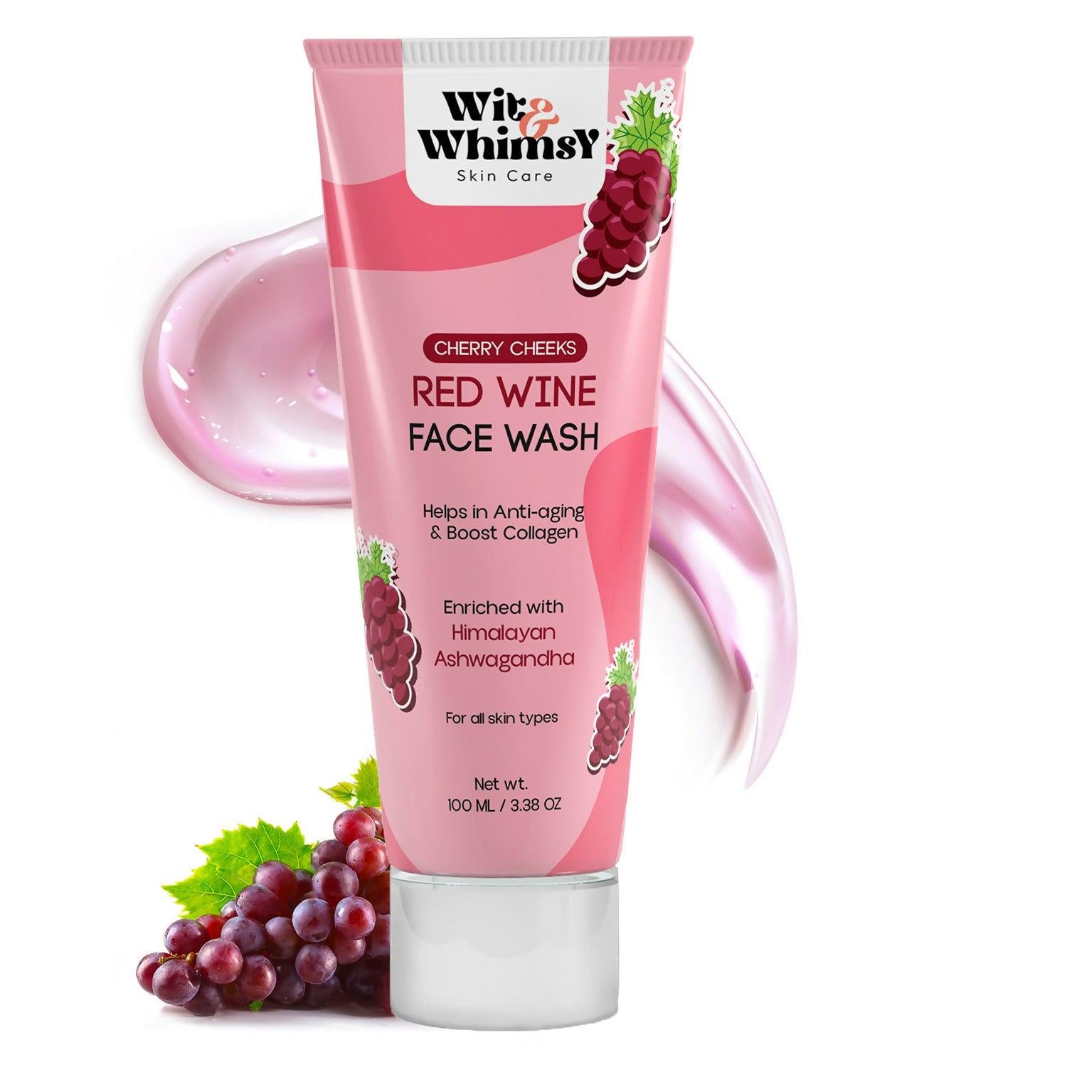 Wit and Whimsy Red Wine Face Wash For Anti-Aging & Reduces Wrinkles