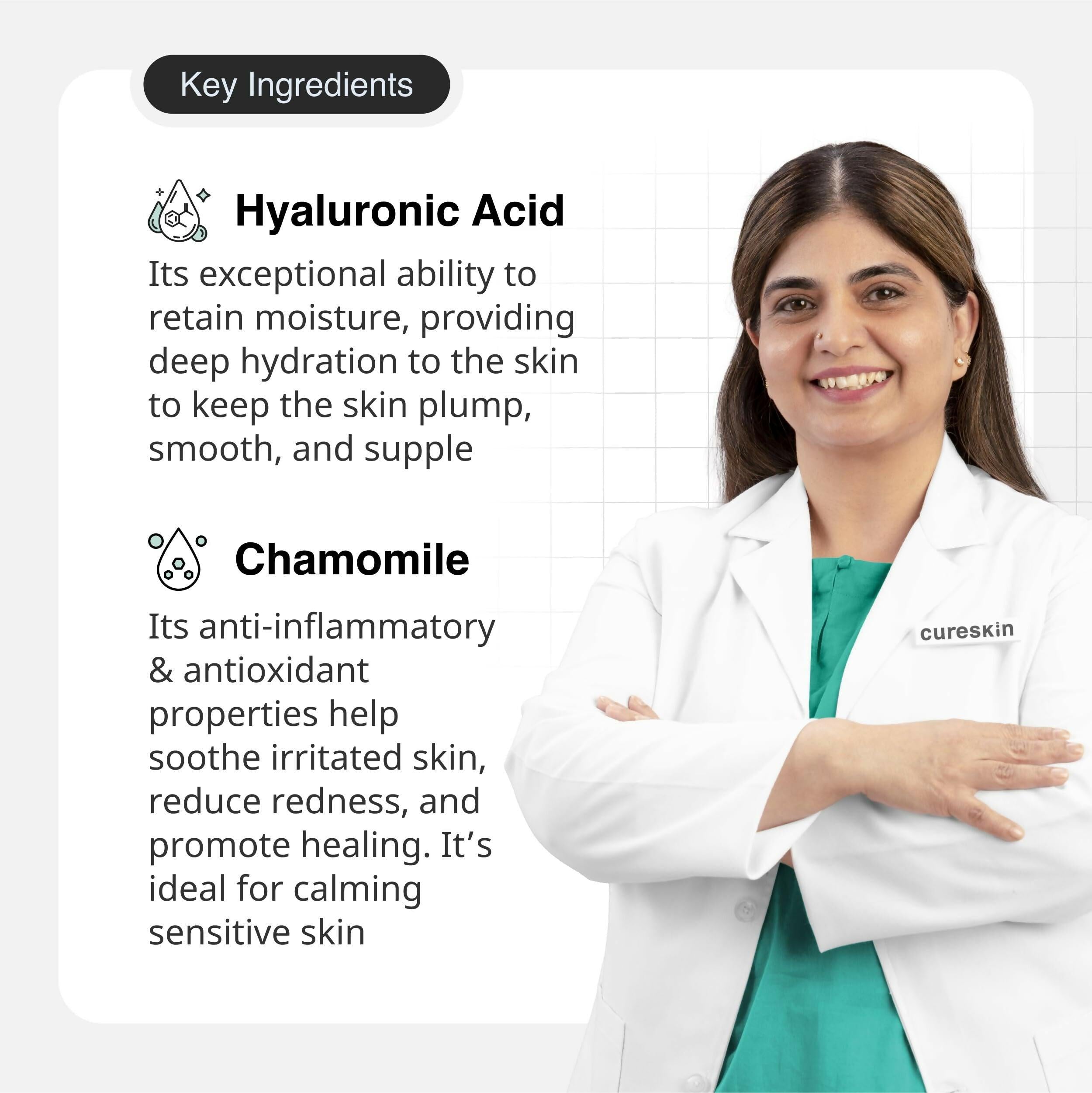 Cureskin Nourish Body Wash - Hydrates & Sooths with Hyaluronic Acid, Chamomile and Aloe