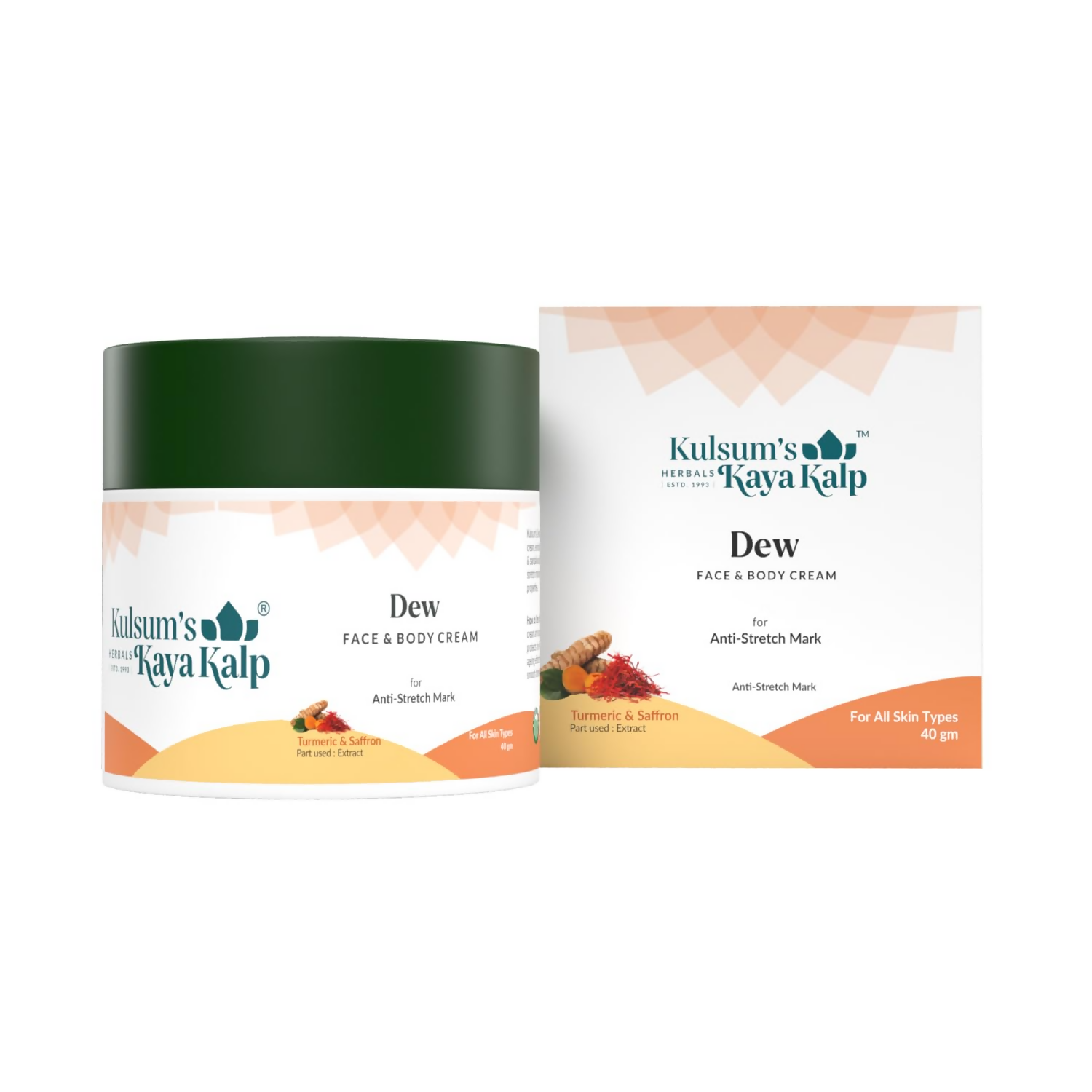 Kulsum's Kaya Kalp Dew Face & Body Cream With Turmeric & Saffron For All Skin Types