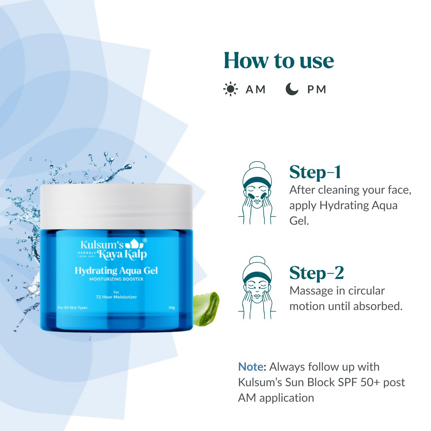 Kulsum's Kaya Kalp Hydrating Aqua Gel For Moisturizing And Soothing Skin