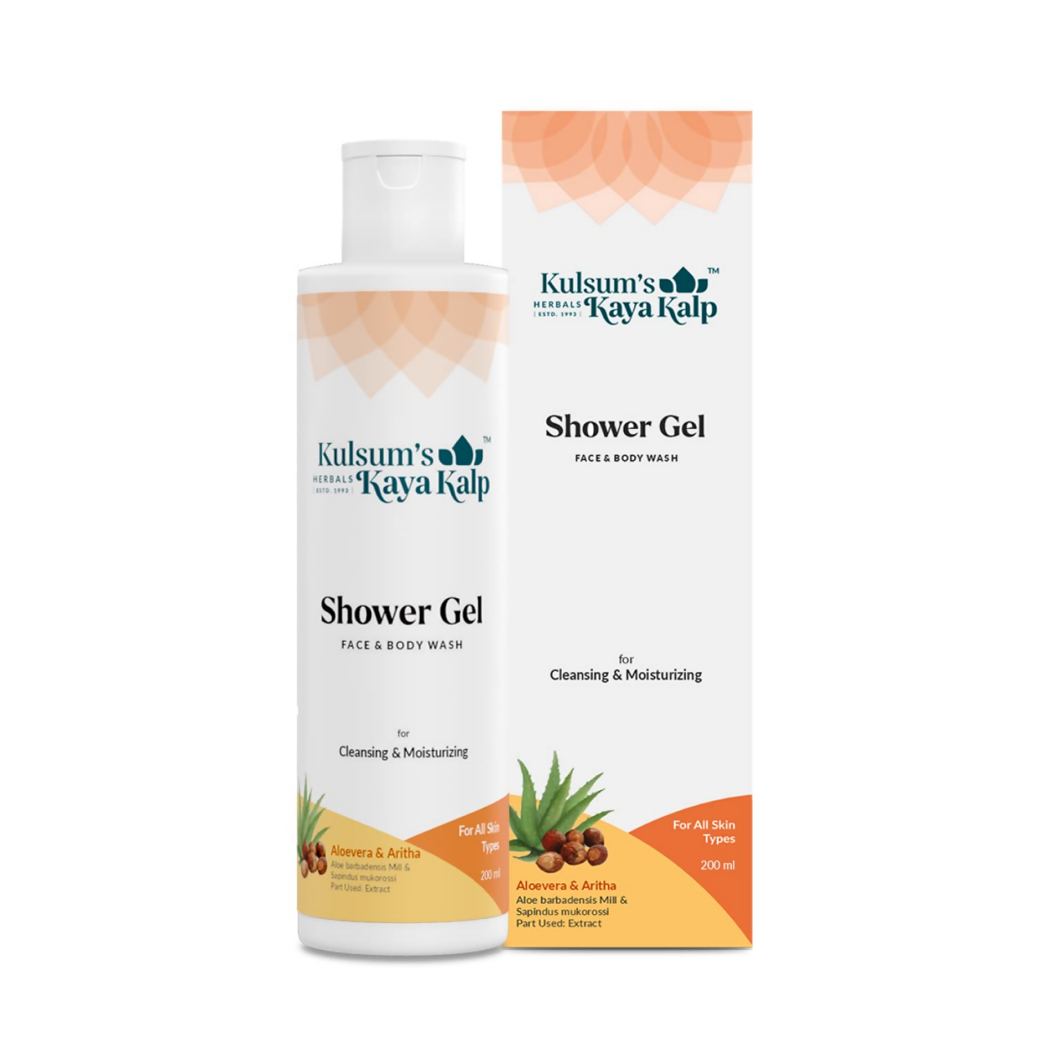 Kulsum's Kaya Kalp Shower Gel For Cleansing & Moisturizing With Aloe Vera & Aritha