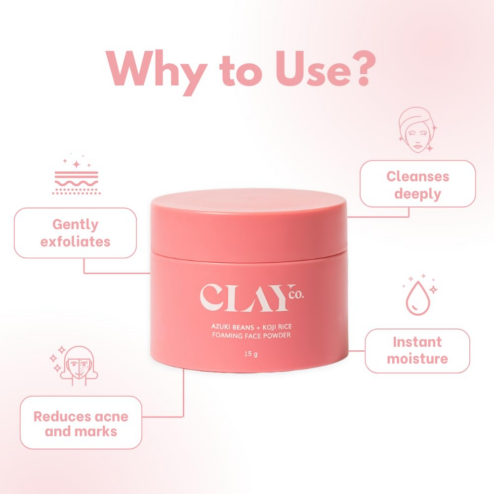 Clayco Azuki Beans & Koji Rice Foaming Face Wash Powder