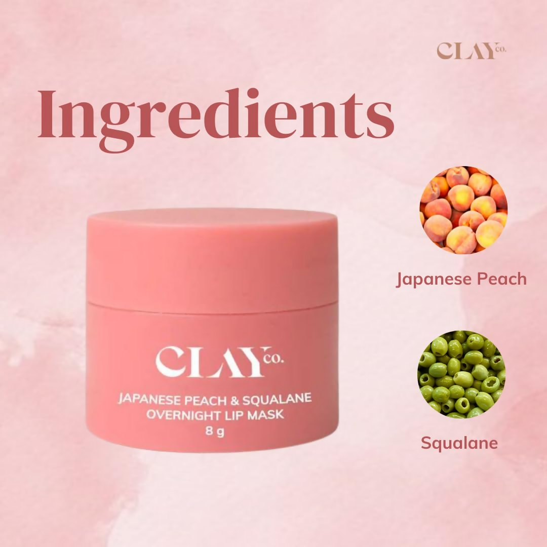 Clayco Japanese Peach & Squalane (Plant) Overnight Lip Mask