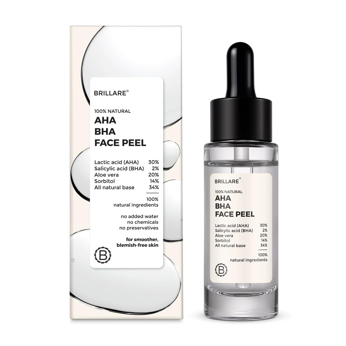 Brillare 30% AHA + 2% BHA Face Peeling Solution Glowing Smooth Blemish-Free Skin