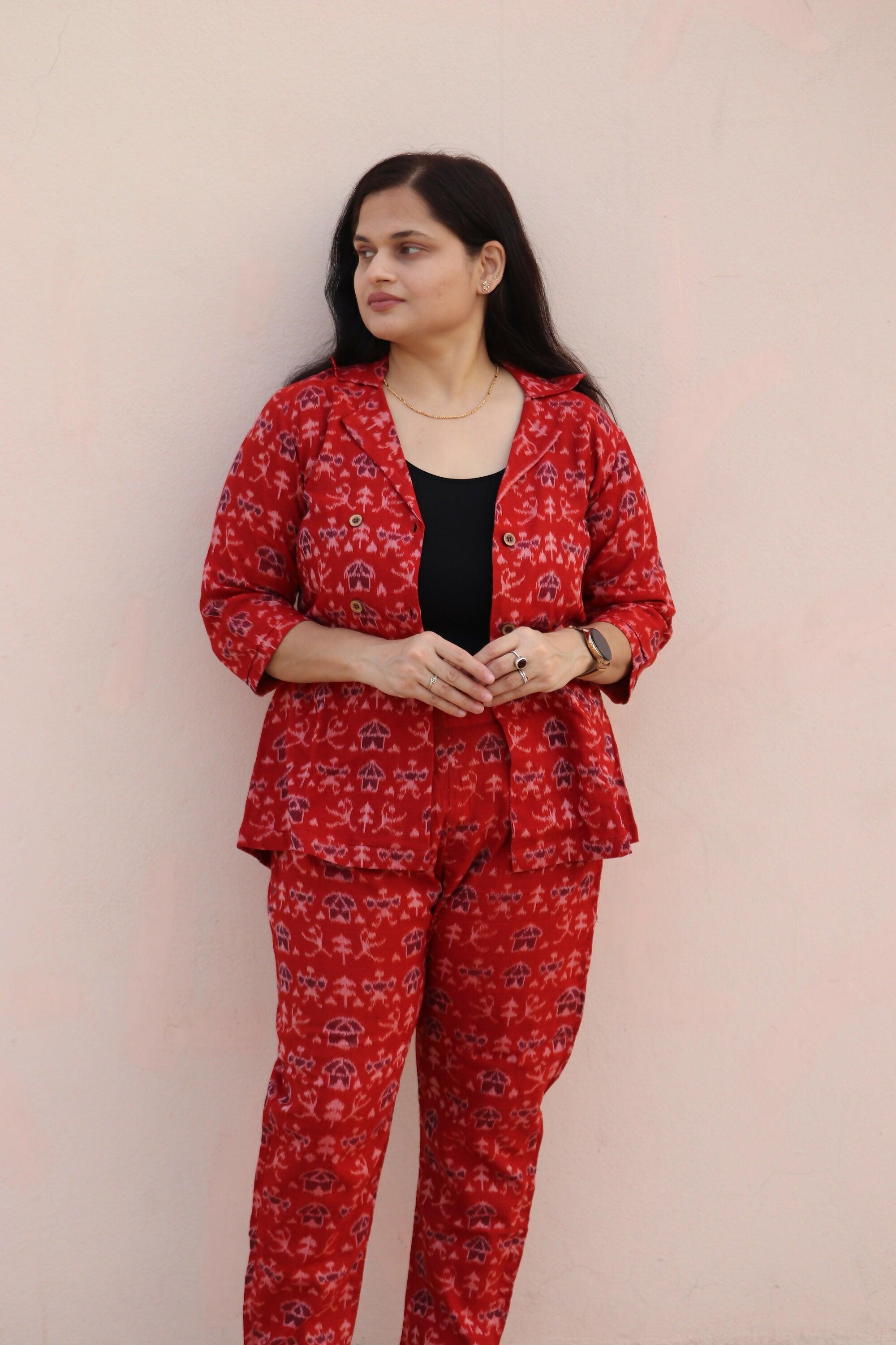 Earthyweaves AnandaRaga Sambalpuri Co-ord Set