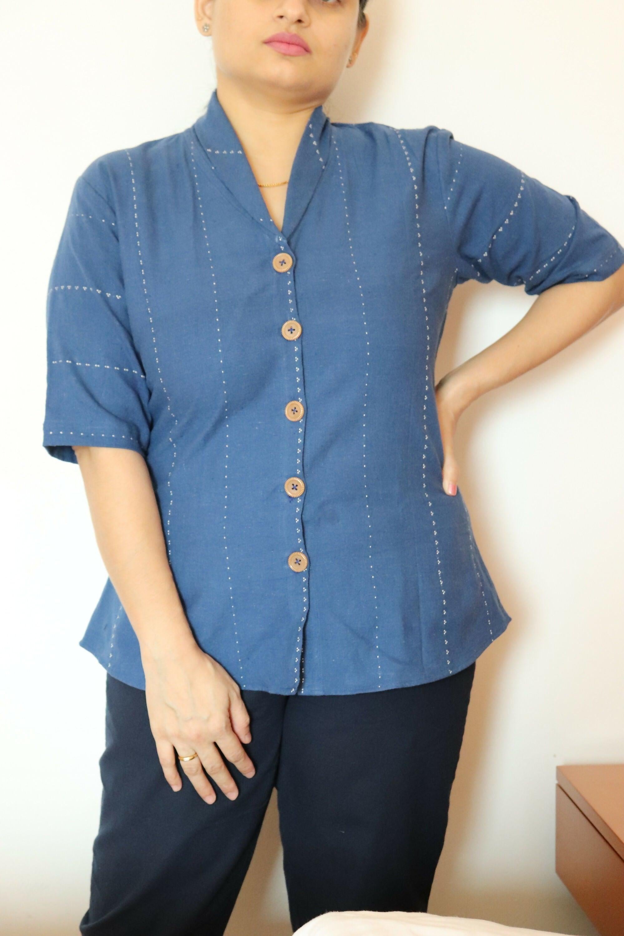Earthyweaves Varunakrita kala Cotton Top