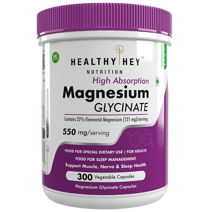 HealthyHey Nutrition Magnesium Glycinate 550mg Veg Capsules