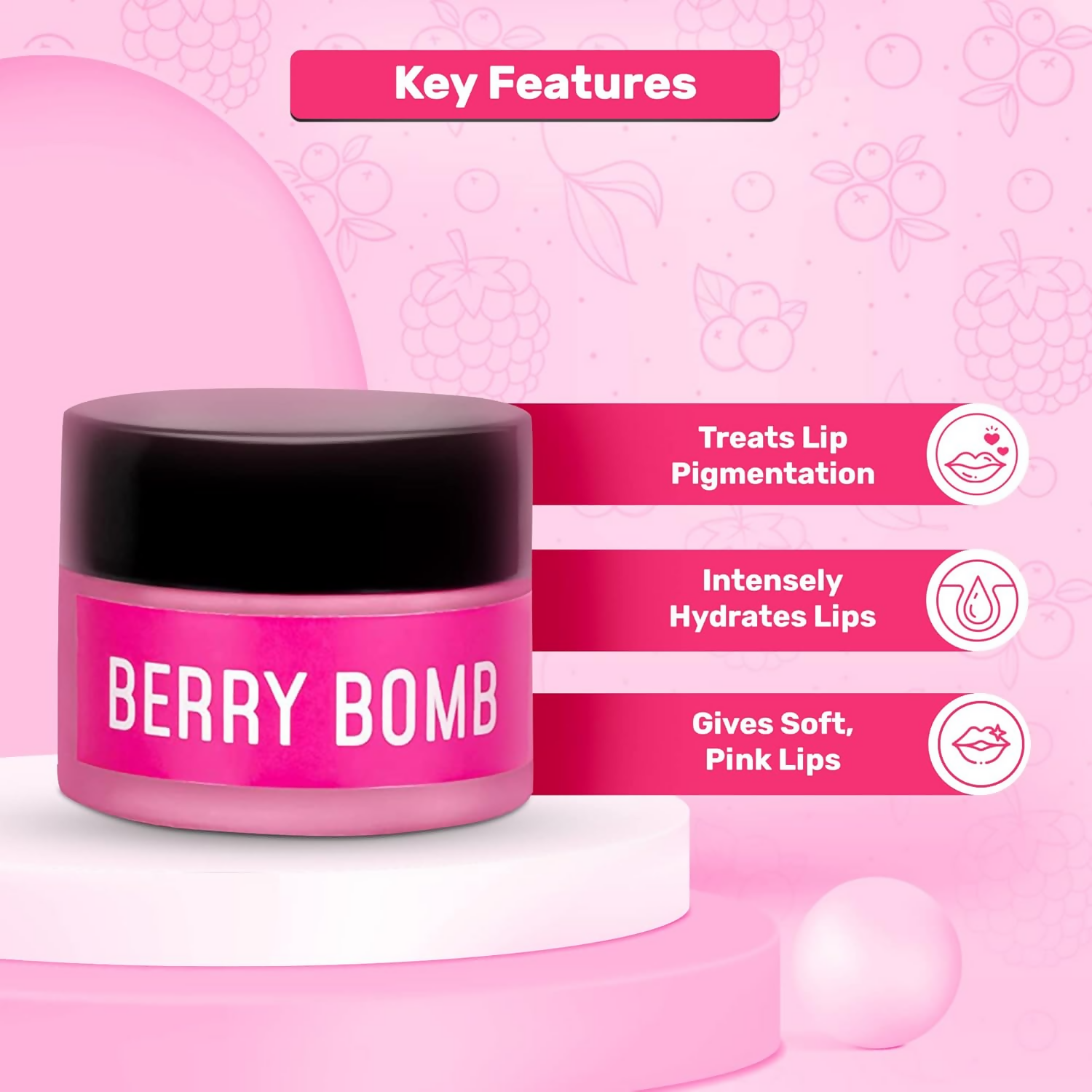 Enn Berry Bomb Tinted Lip Mask For Intense Hydration With Natural Berries Extract & Hyaluronic Acid