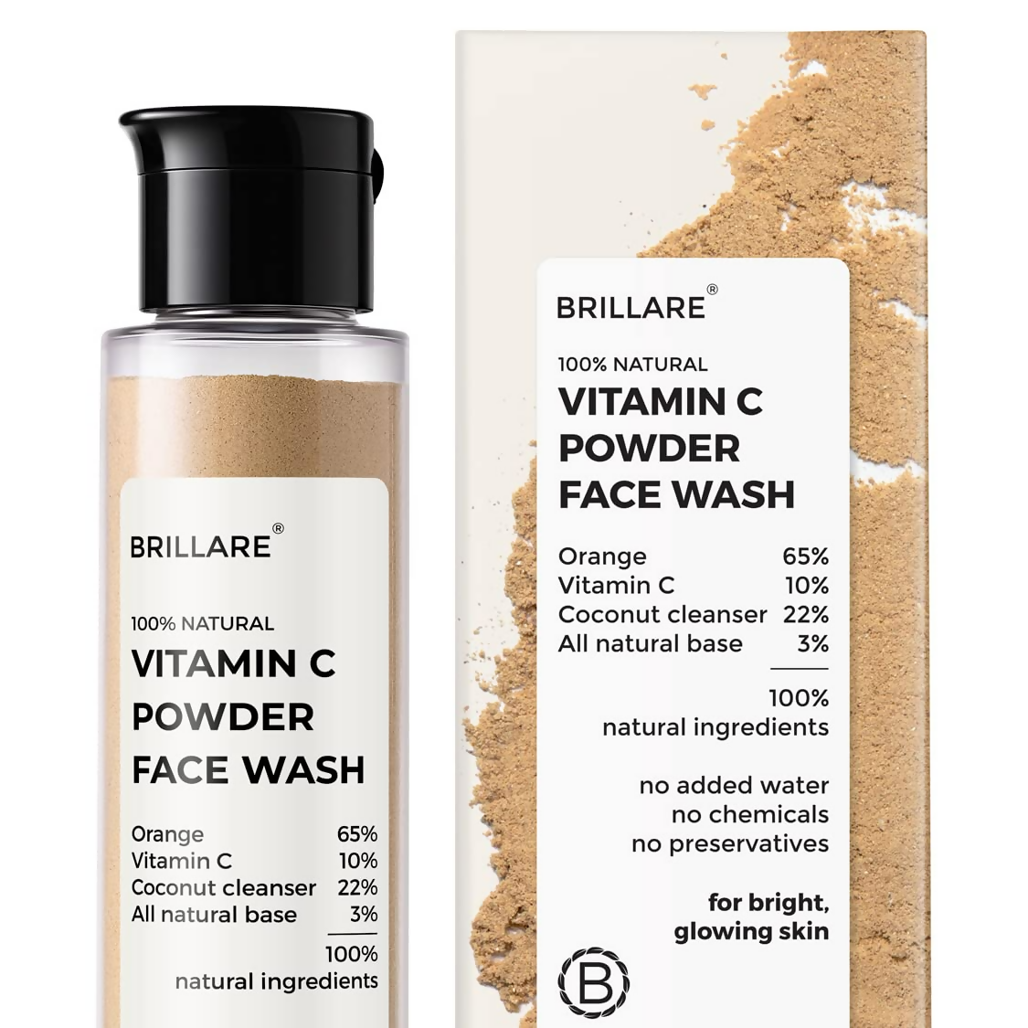 Brillare 100% Natural Vitamin C Powder Face Wash For Pigmentation & Dark Spots