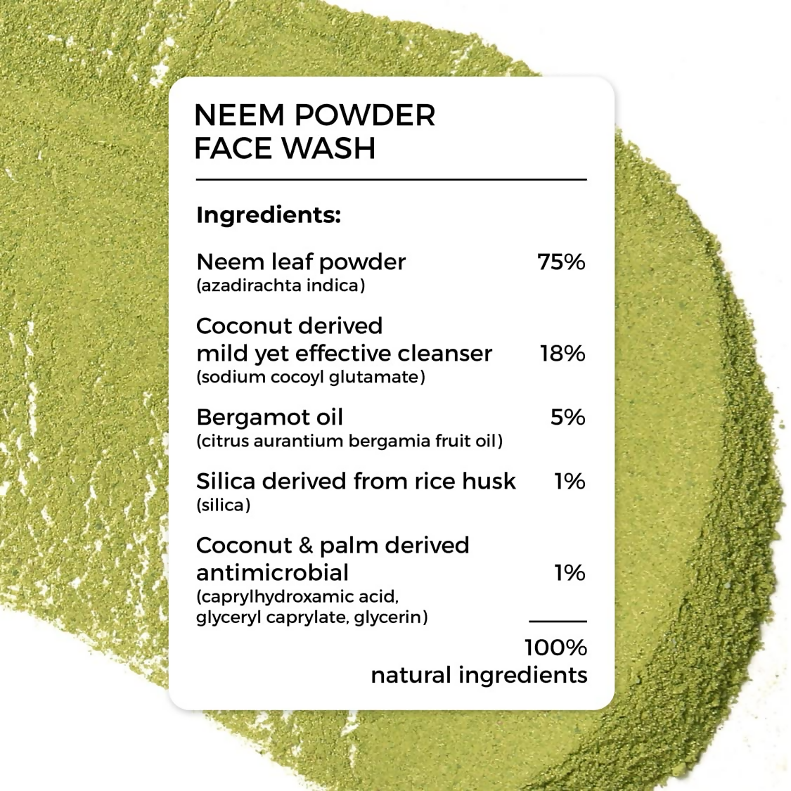 Brillare 100% Natural Neem Powder Facewash For Acne & Pimples Rich with Bergamot