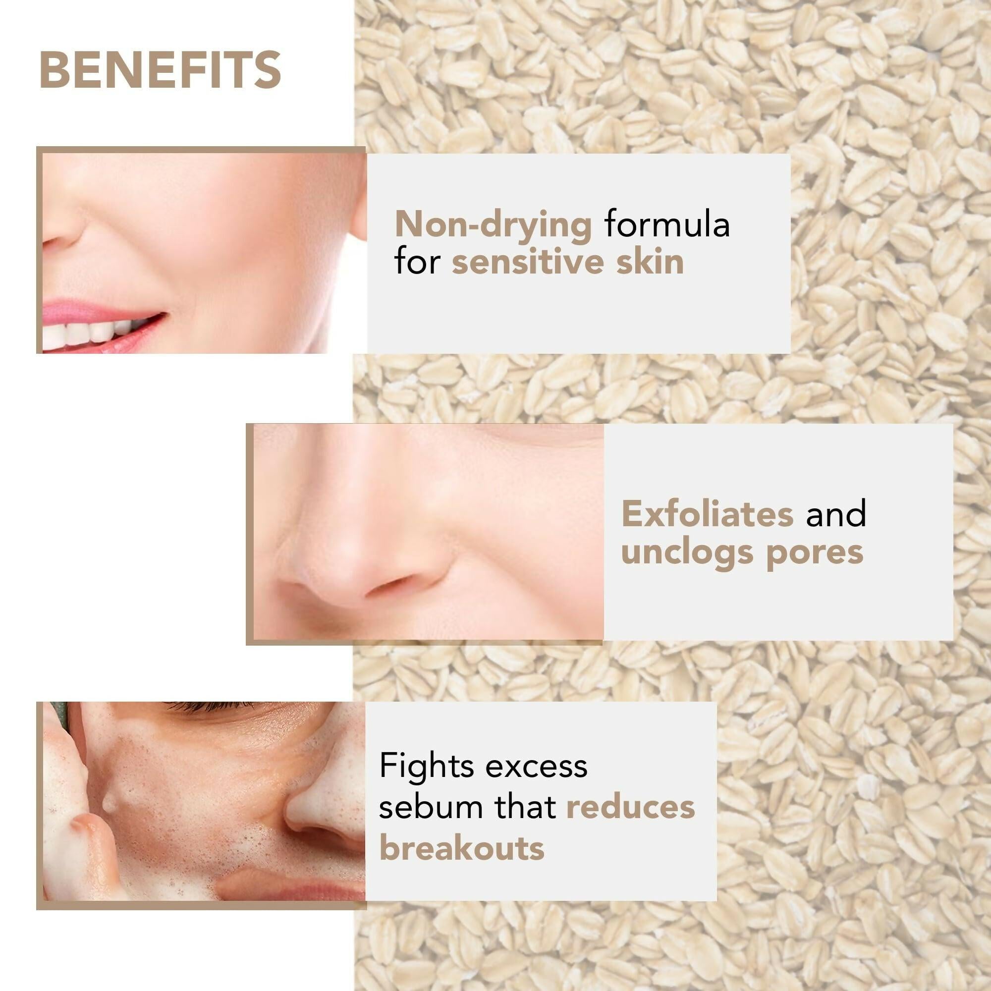 Botanic Hearth Oat & Niacinamide Cleanser Face Wash Enriched with Seabuckthorn Fruit Oil, Willow Bark Extract