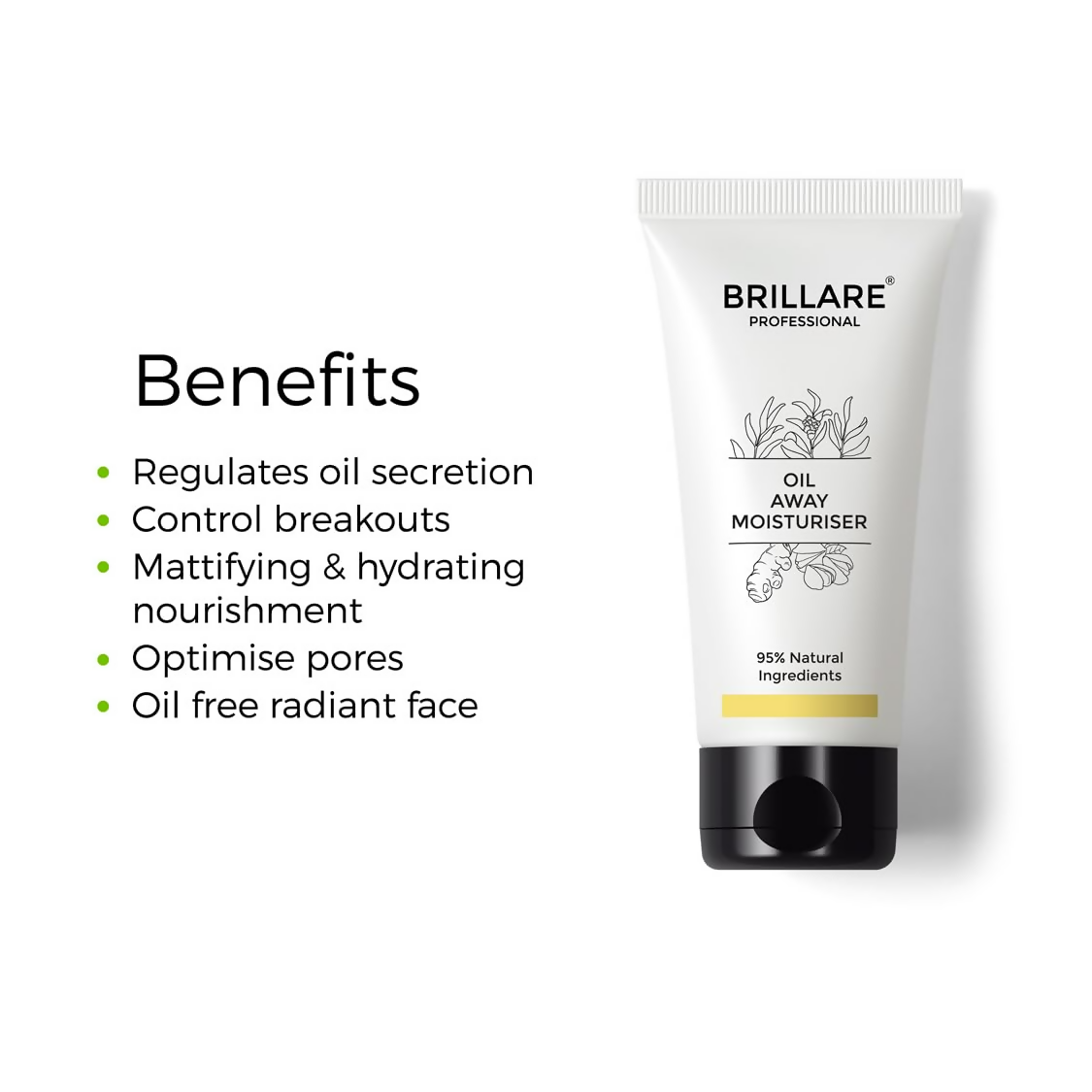 Brillare Oil Away Natural Moisturiser With Tea Tree and Turmeric For Oily