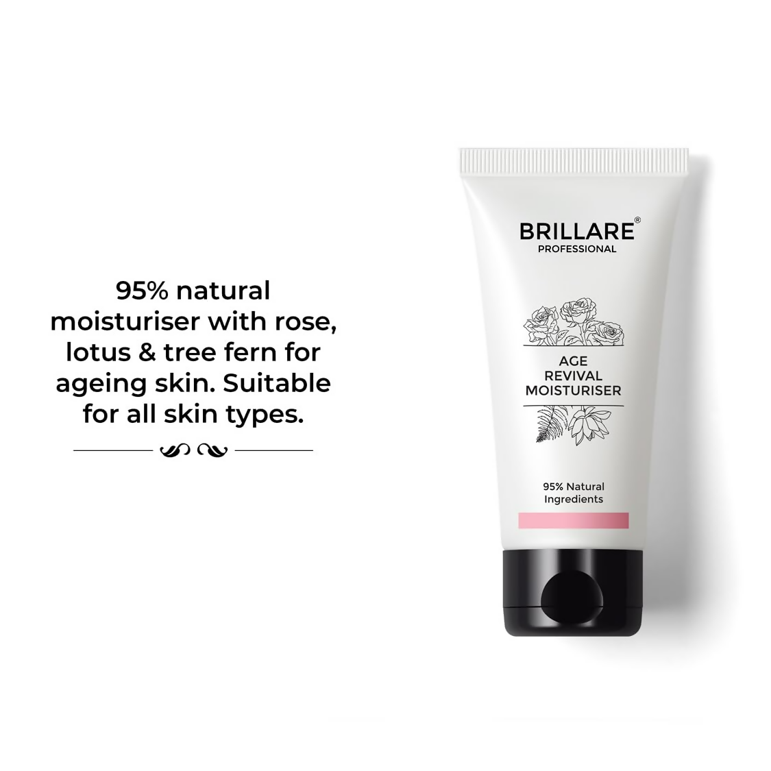 Brillare Age Revival Natural Moisturiser Cream with Indian Rose and Lotus