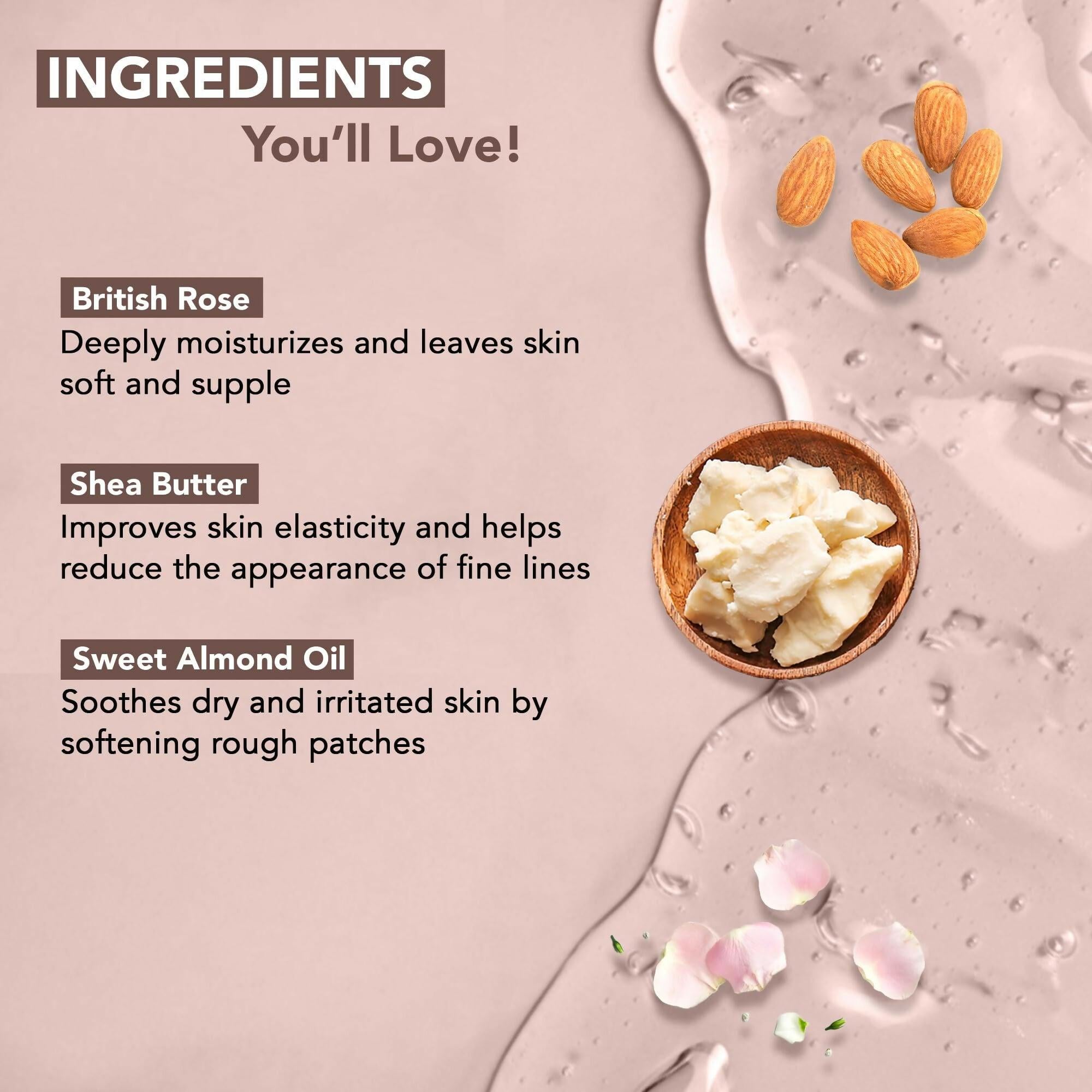 Botanic Hearth British Rose & Almond Body Wash with Shea Butter