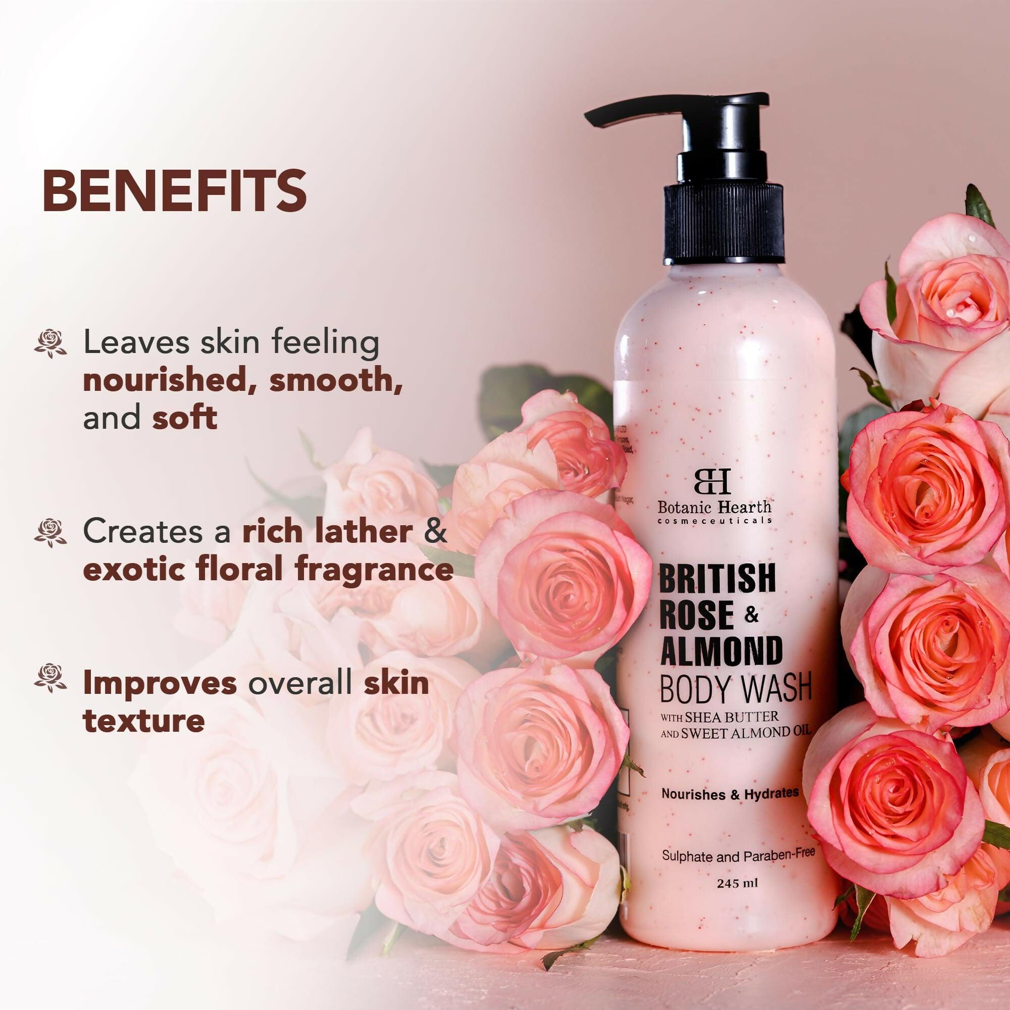 Botanic Hearth British Rose & Almond Body Wash with Shea Butter